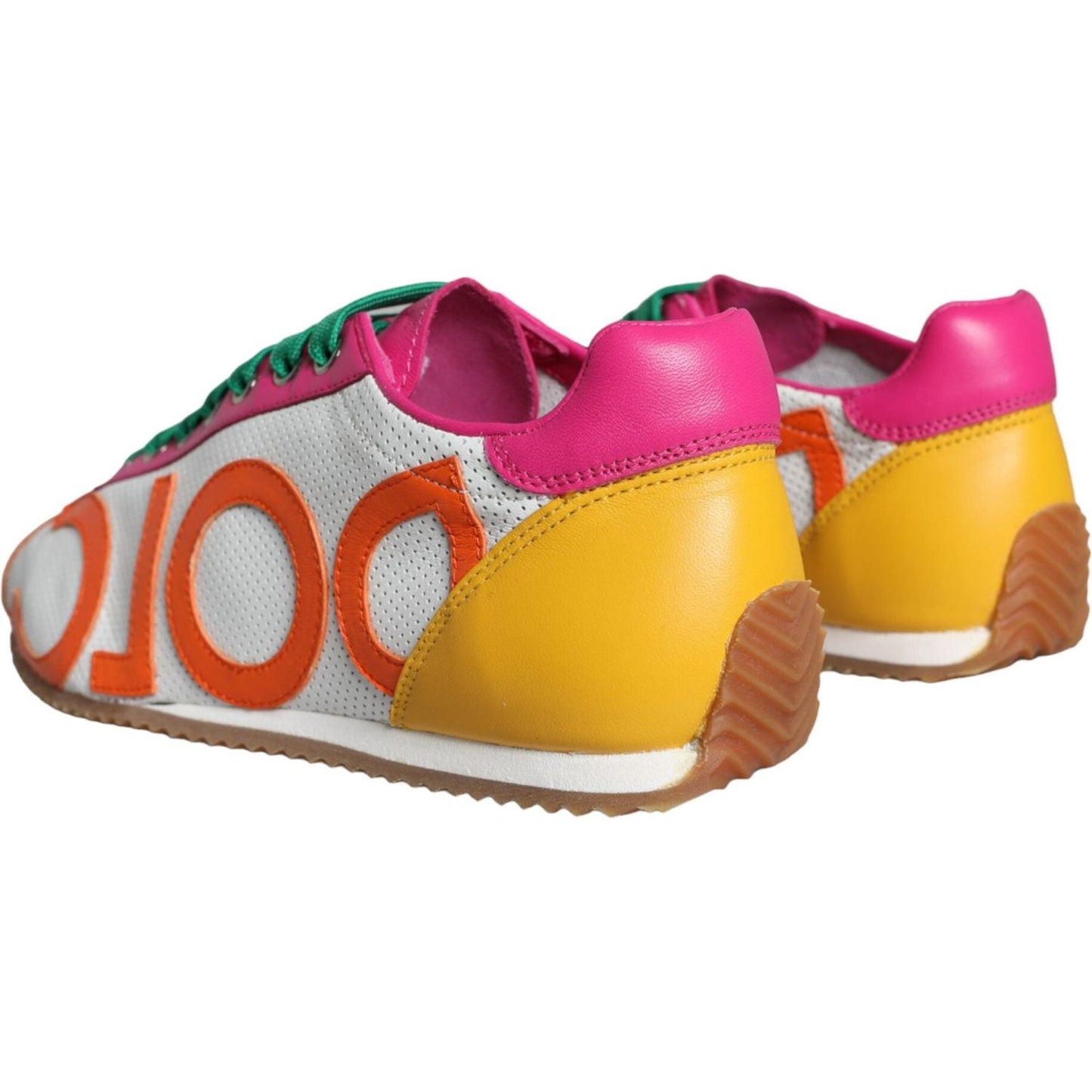 Dolce & Gabbana Multicolor Leather Logo Casual Sneakers Shoes Dolce & Gabbana