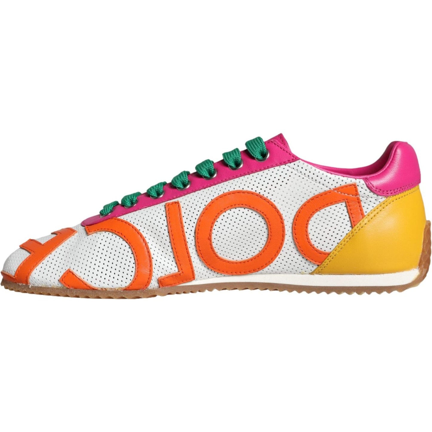 Dolce & Gabbana Multicolor Leather Logo Casual Sneakers Shoes Dolce & Gabbana