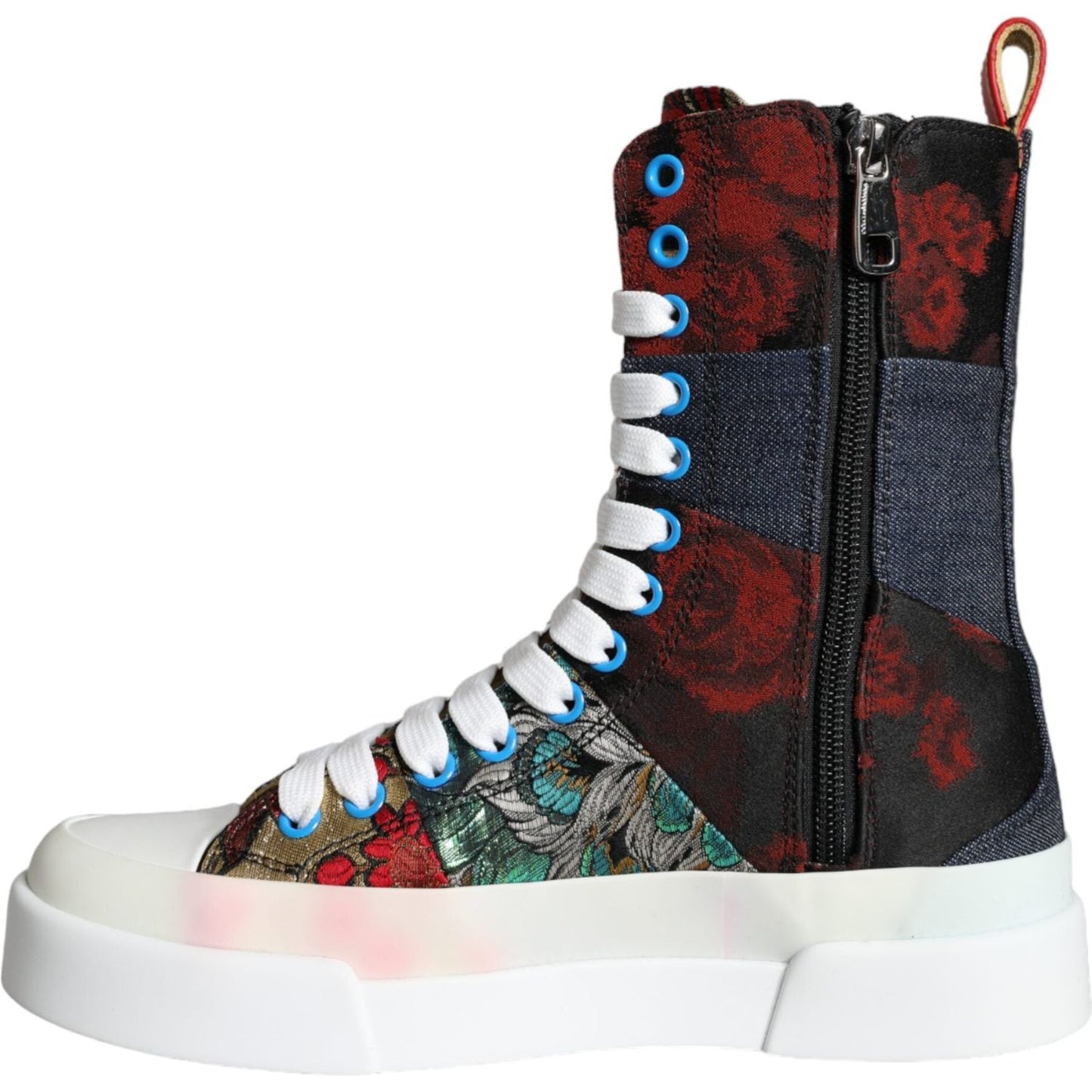 Dolce & Gabbana Multicolor Patchwork Logo High Top Sneakers Shoes Dolce & Gabbana