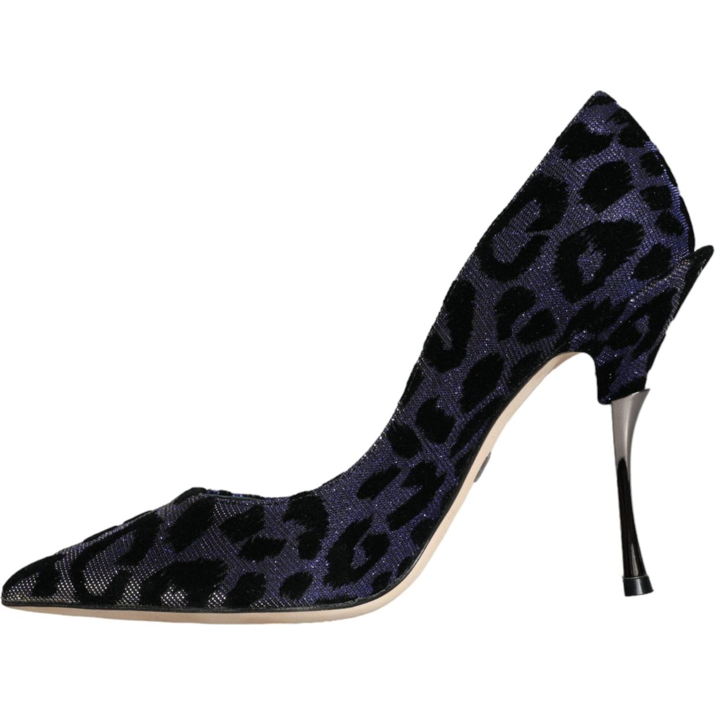 Dolce & Gabbana Dark Blue Leopard Lurex Heels Pumps Shoes Dolce & Gabbana