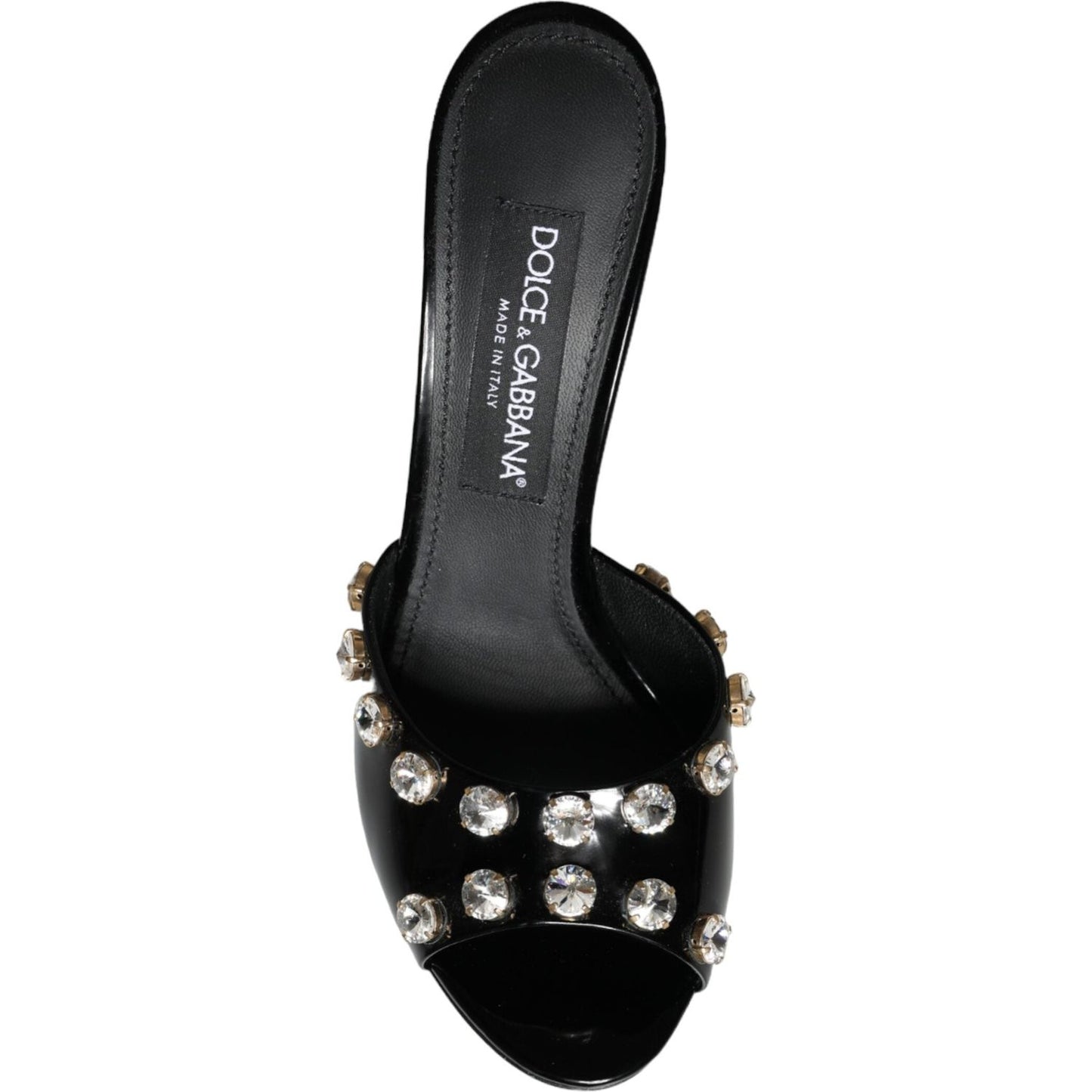 Dolce & Gabbana Black Crystal Heels Keira Sandals Shoes Dolce & Gabbana