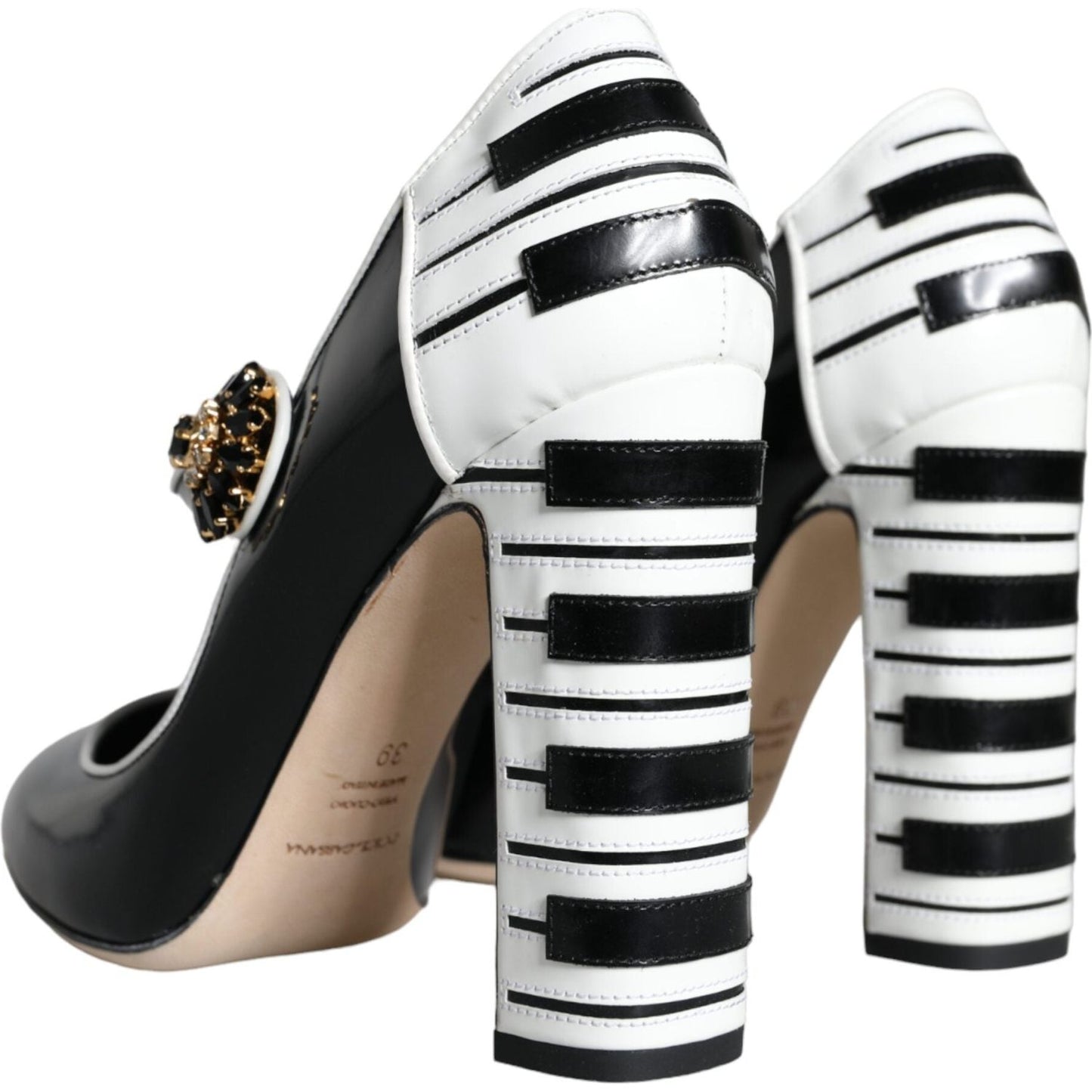 Dolce & Gabbana Black White Piano Keys Mary Janes Heels Shoes Dolce & Gabbana