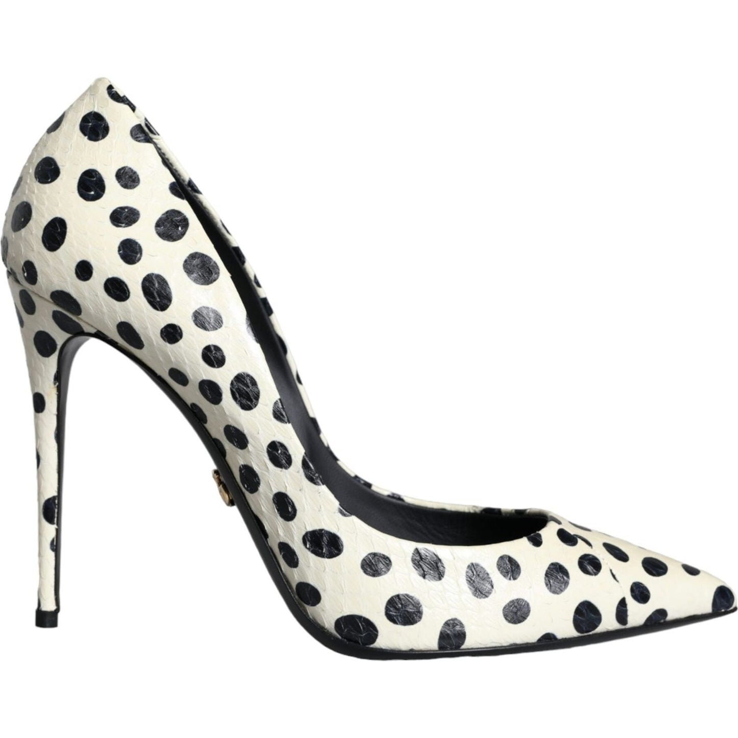 Dolce & Gabbana Black White Polka Dot Leather Pumps Shoes Dolce & Gabbana