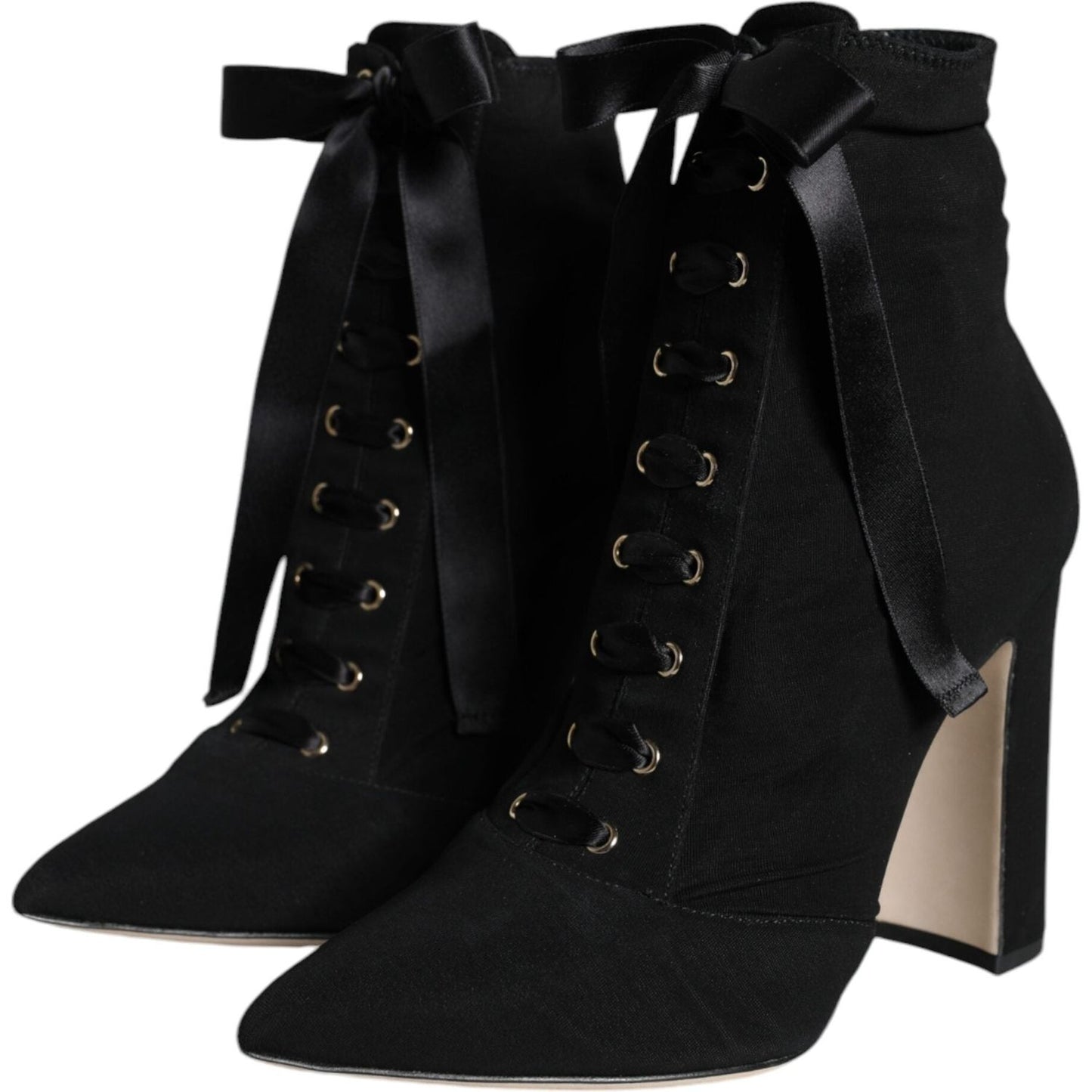 Dolce & Gabbana Black Jersey Stretch Ankle Booties Shoes Dolce & Gabbana