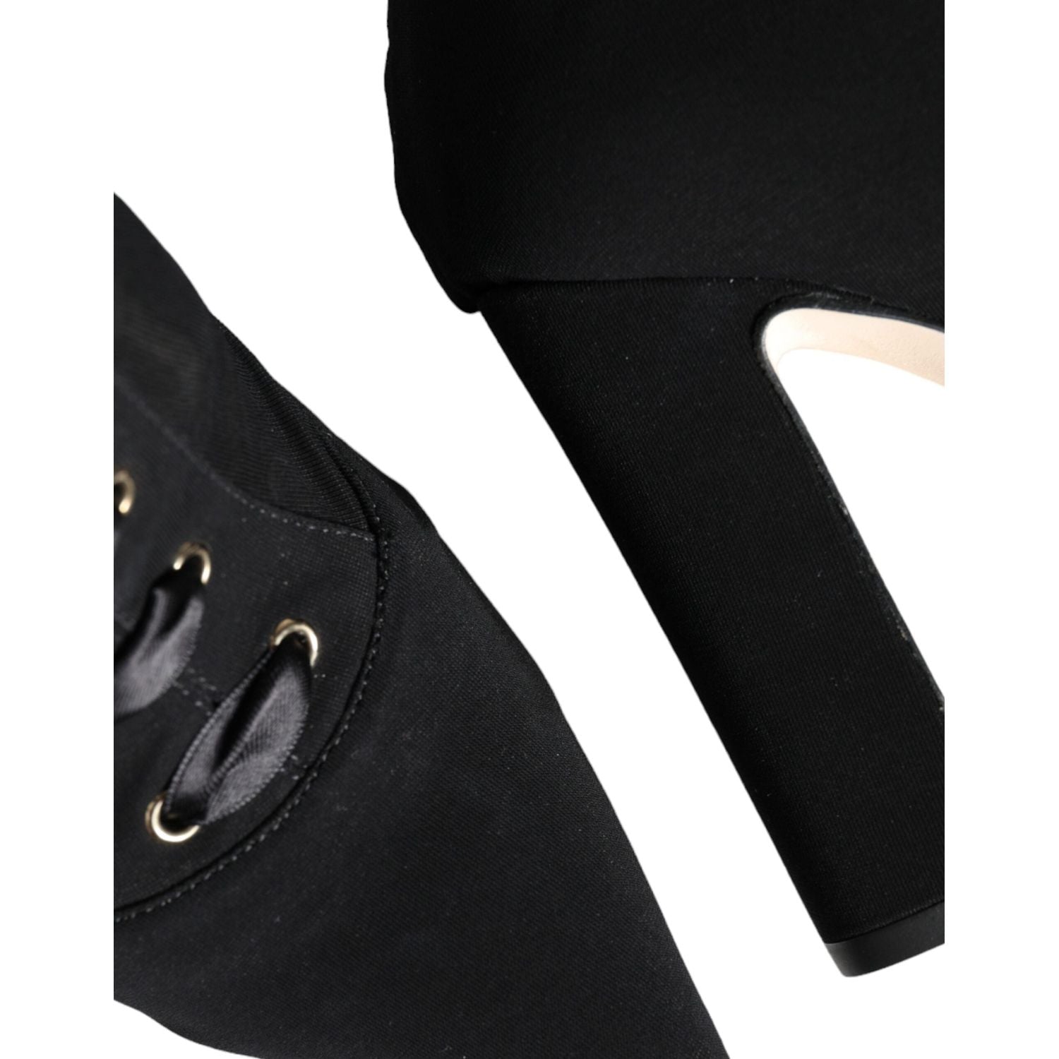 Dolce & Gabbana Black Jersey Stretch Ankle Booties Shoes