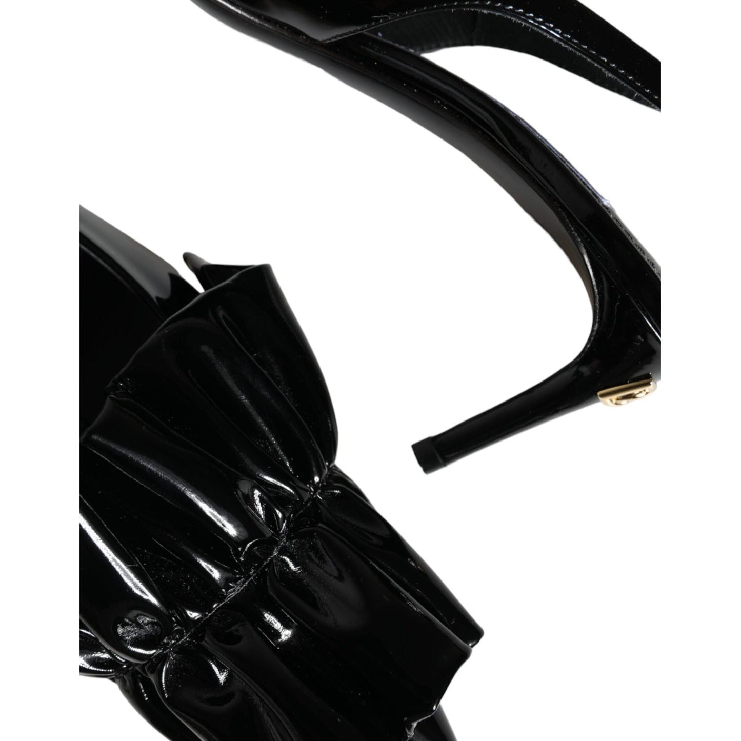 Dolce & Gabbana Black Patent Leather Heels Slingback Shoes Dolce & Gabbana