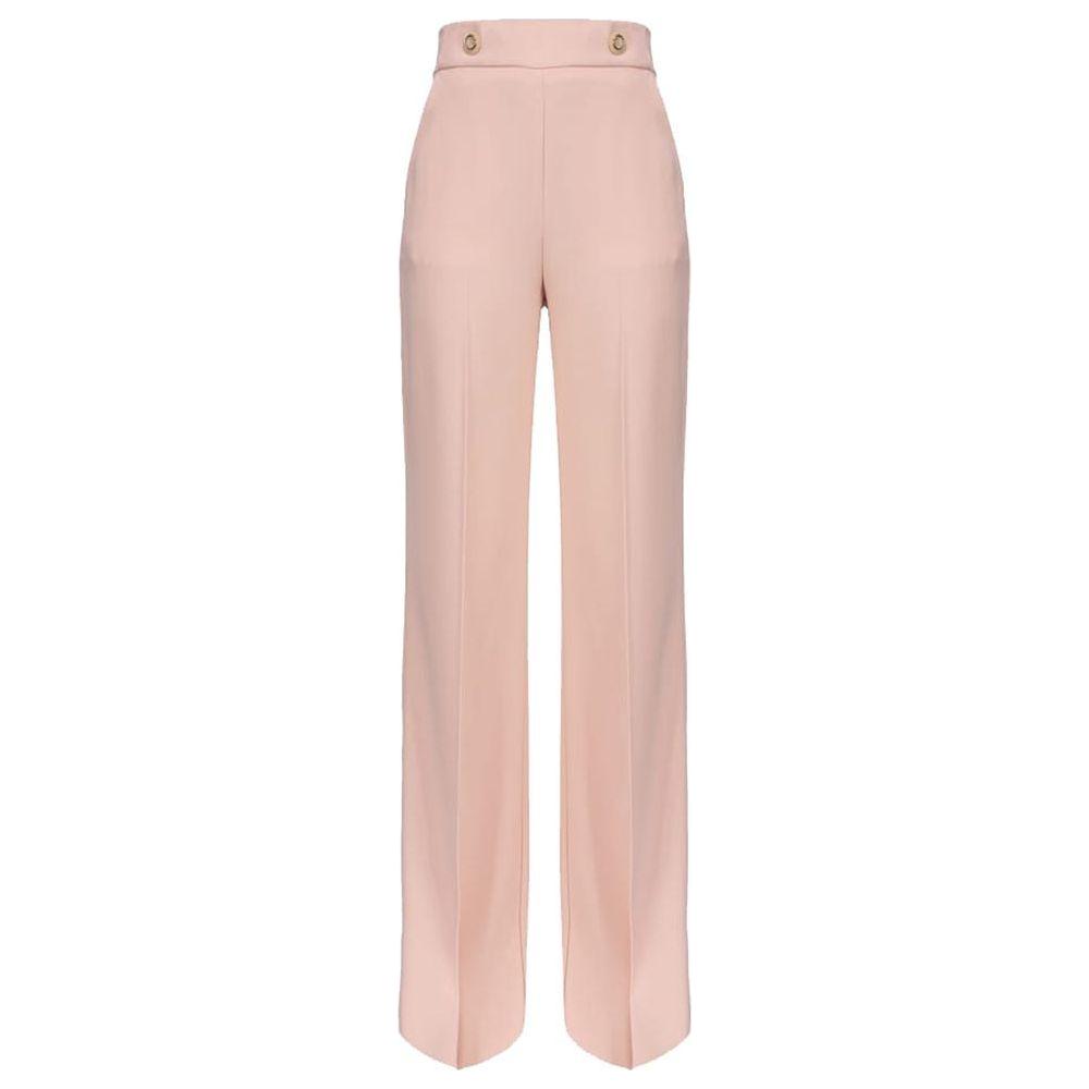 PINKO Pink Polyester Women Pants with Gold Detail PINKO