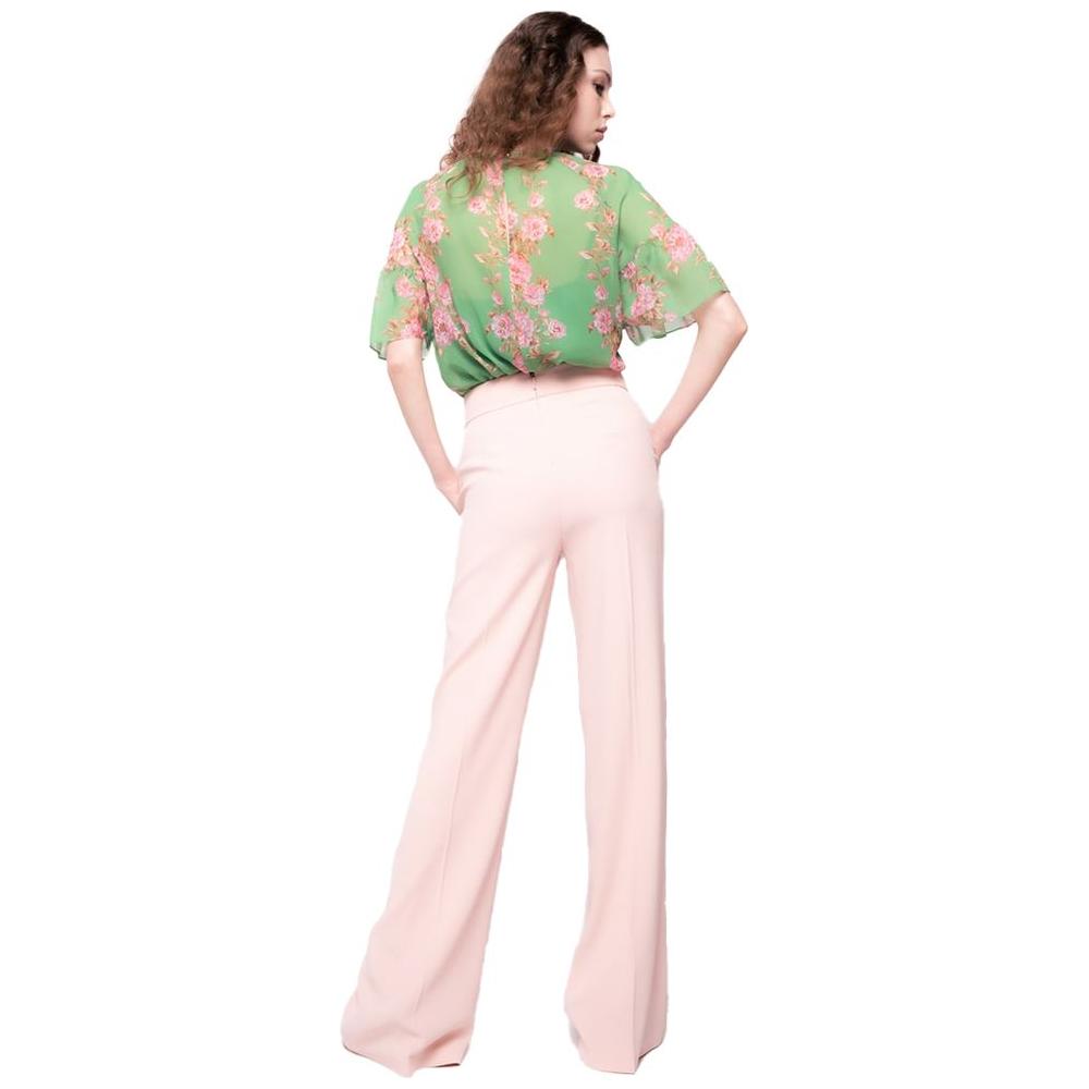 PINKO Pink Polyester Women Pants with Gold Detail PINKO