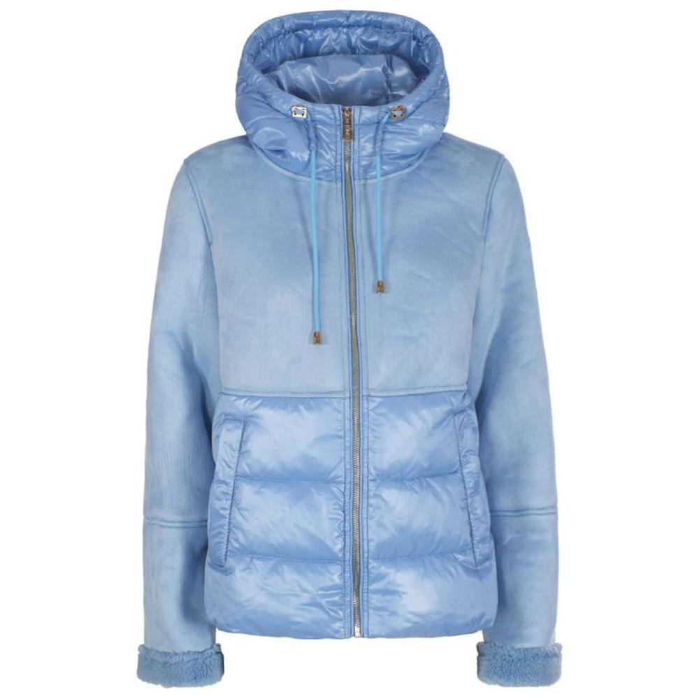 Yes Zee Light Blue Nylon Jackets & Coat Yes Zee