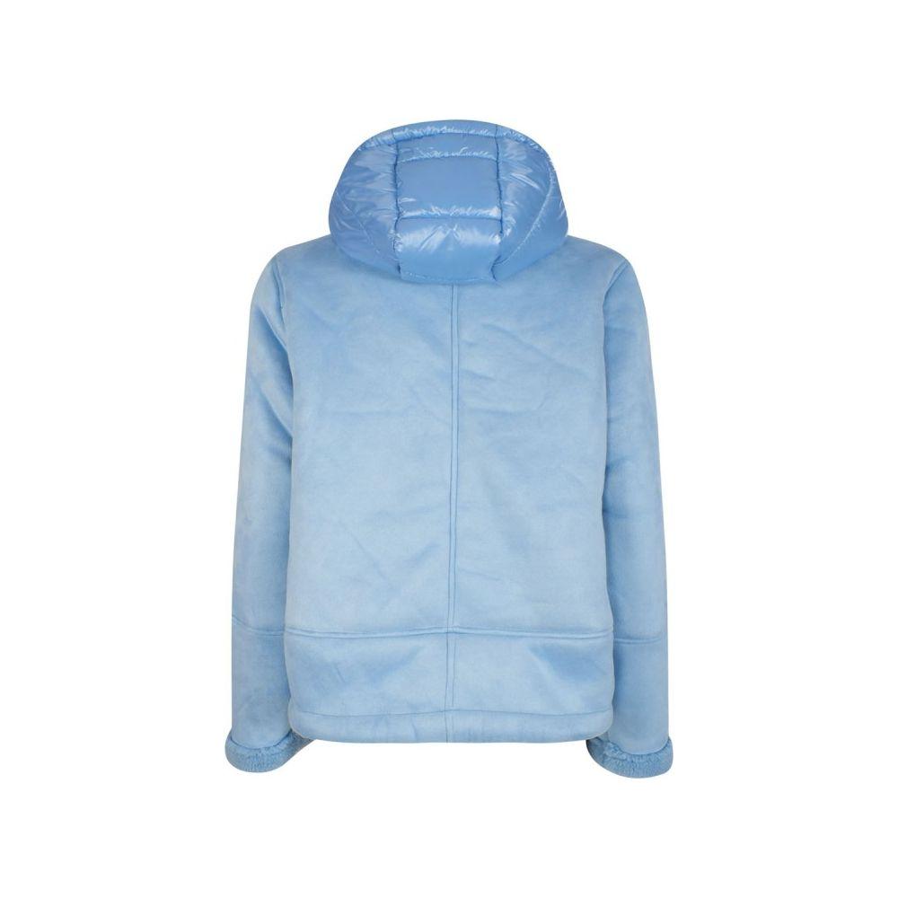 Yes Zee Light Blue Nylon Jackets & Coat Yes Zee