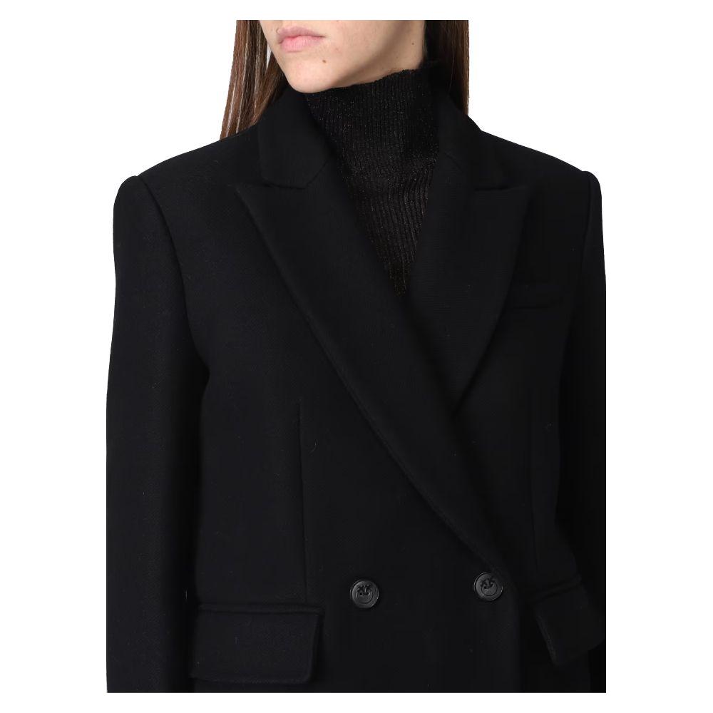 PINKO Black Wool Jackets & Coat PINKO