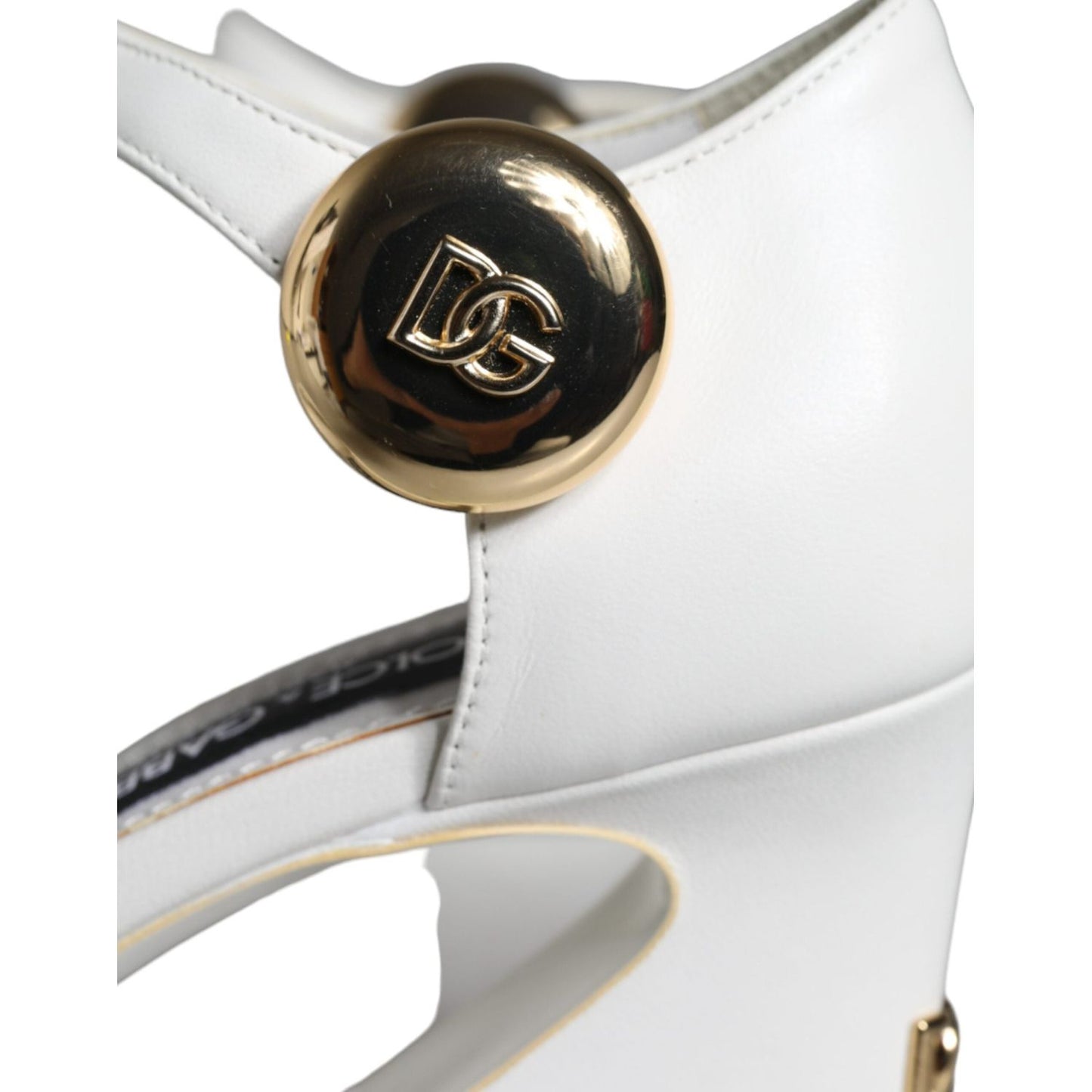 Dolce & Gabbana White Leather Heels Keira Sandals Shoes Dolce & Gabbana