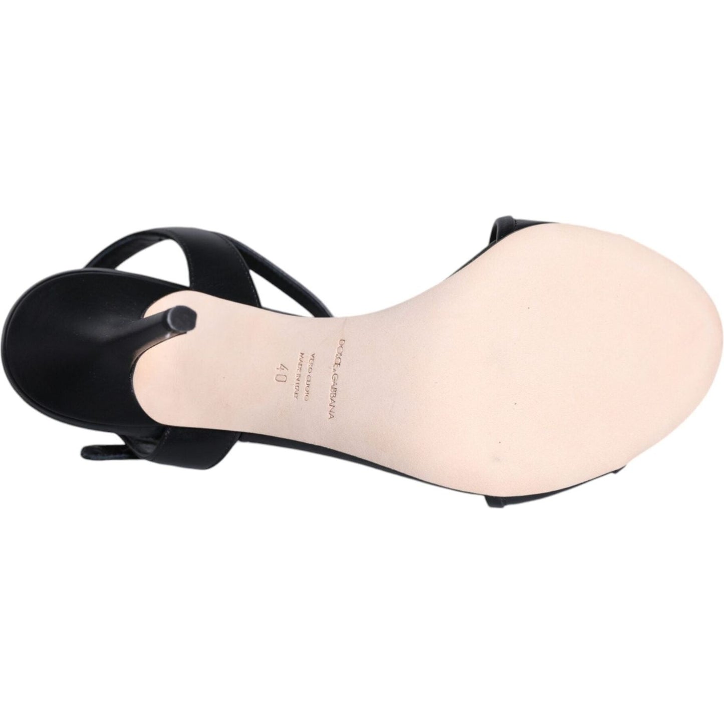 Dolce & Gabbana Black DG Amore Leather Keira Sandals Shoes Dolce & Gabbana