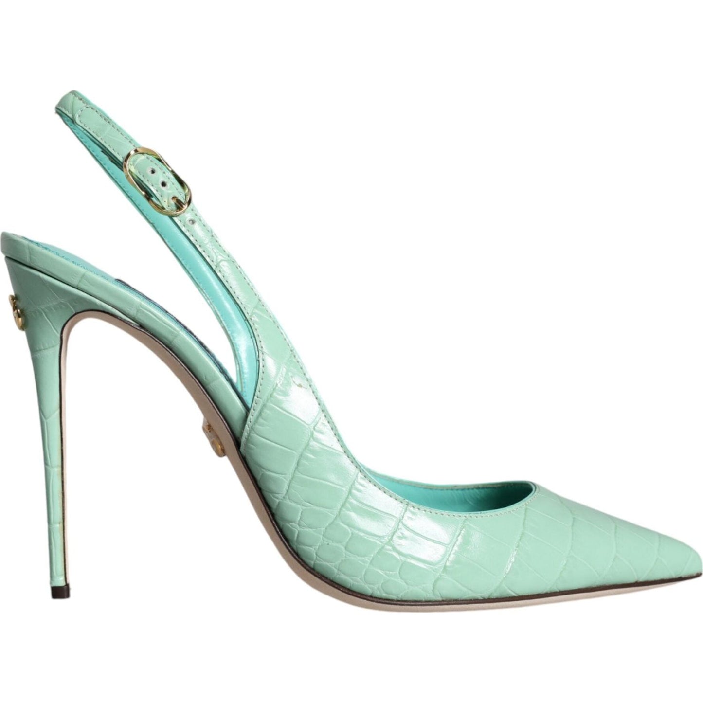 Dolce & Gabbana Mint Green Leather Heels Slingback Pumps Shoes Dolce & Gabbana