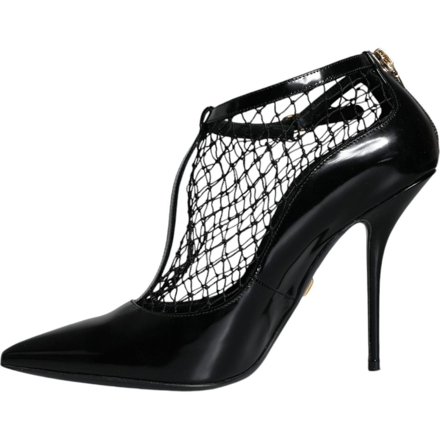 Dolce & Gabbana Black Mesh Patent Leather Heels Pumps Shoes Dolce & Gabbana