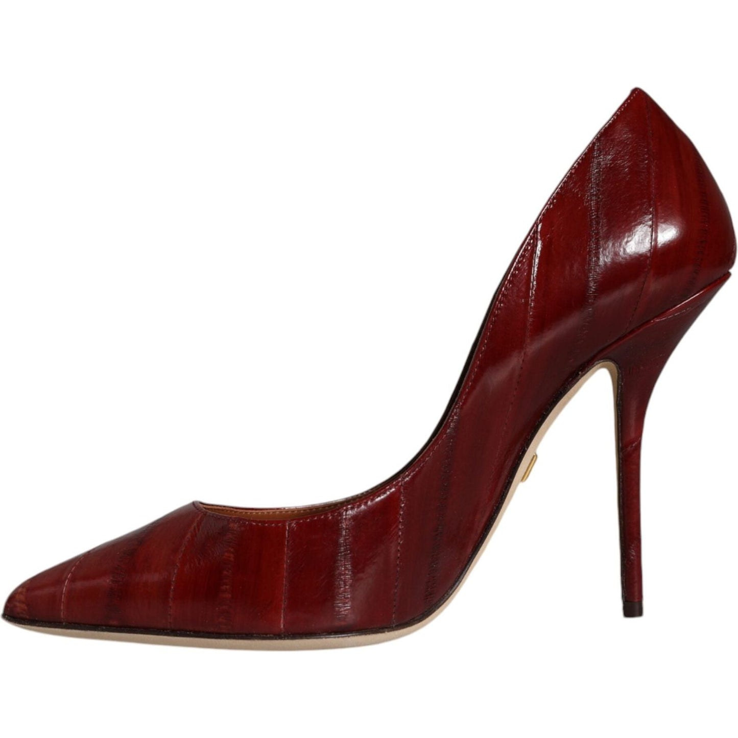 Dolce & Gabbana Dark Red Leather High Heels Pumps Shoes Dolce & Gabbana