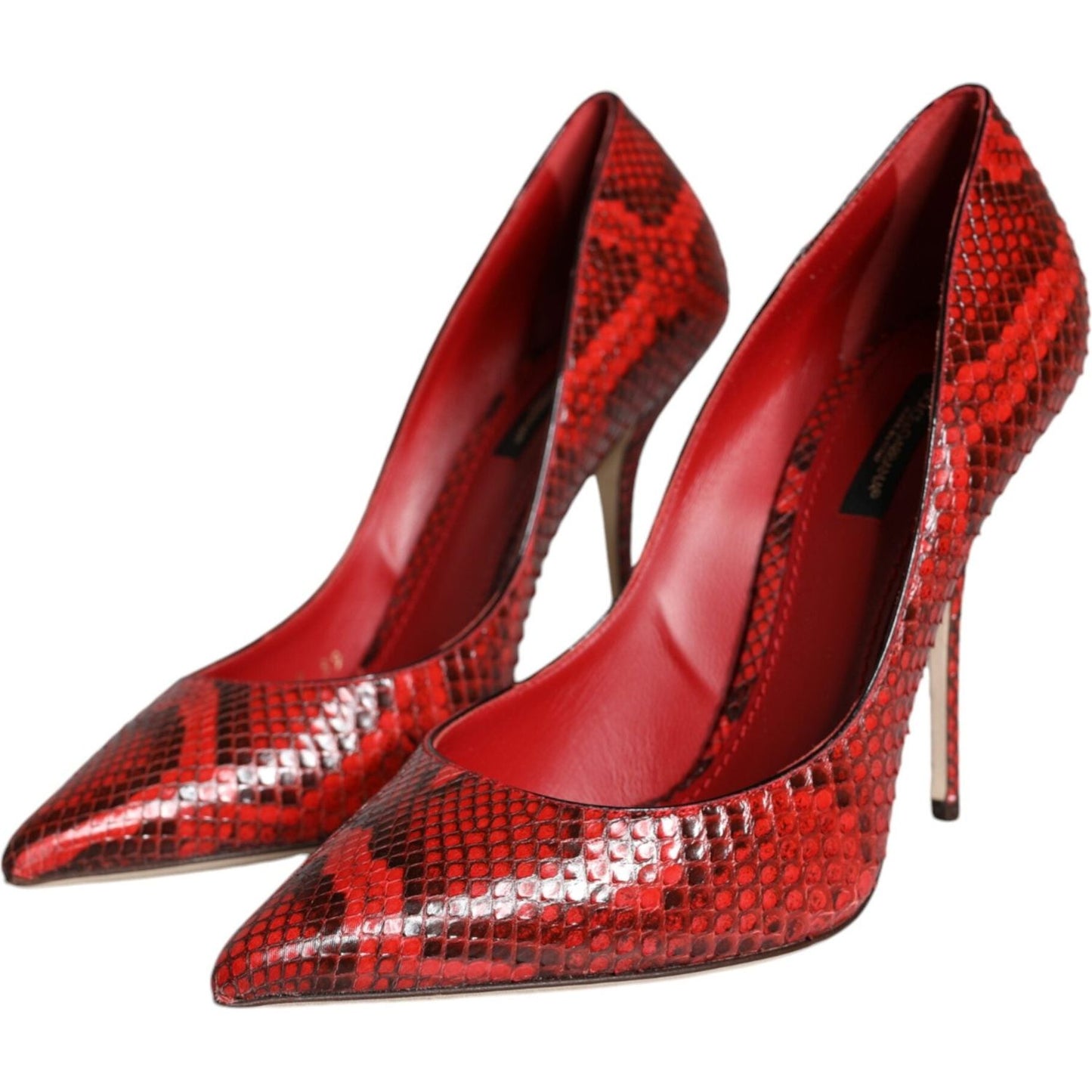 Dolce & Gabbana Red Leather Stiletto High Heels Pumps Shoes Dolce & Gabbana