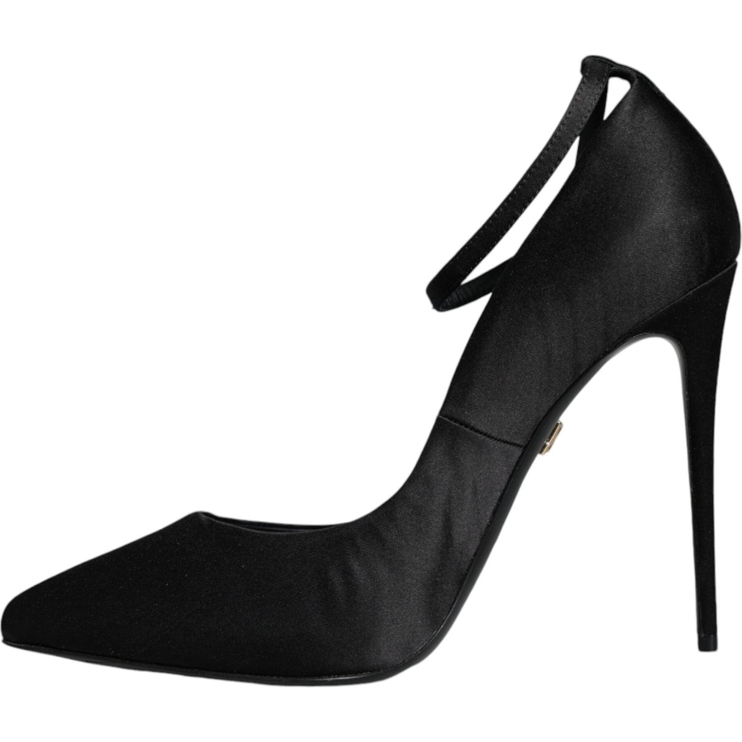 Dolce & Gabbana Black Satin Ankle Strap Heels Pumps Shoes Dolce & Gabbana