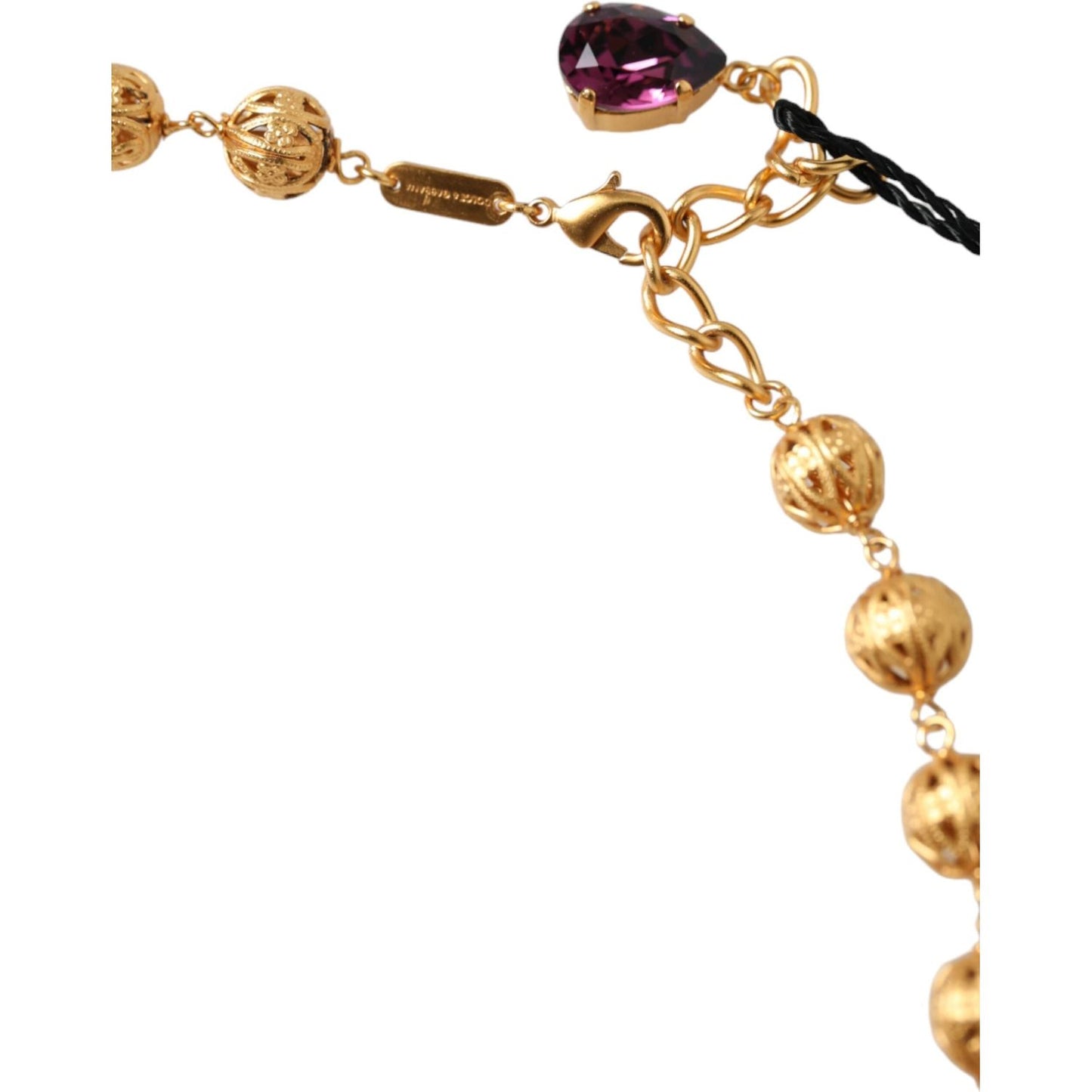 Dolce & Gabbana Gold Brass Mix Fiori Flowers Crystal Chain Necklace Dolce & Gabbana