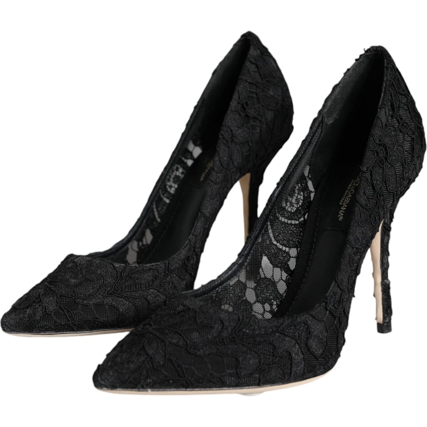 Dolce & Gabbana Black Taormina Lace Bellucci Pumps Shoes Dolce & Gabbana