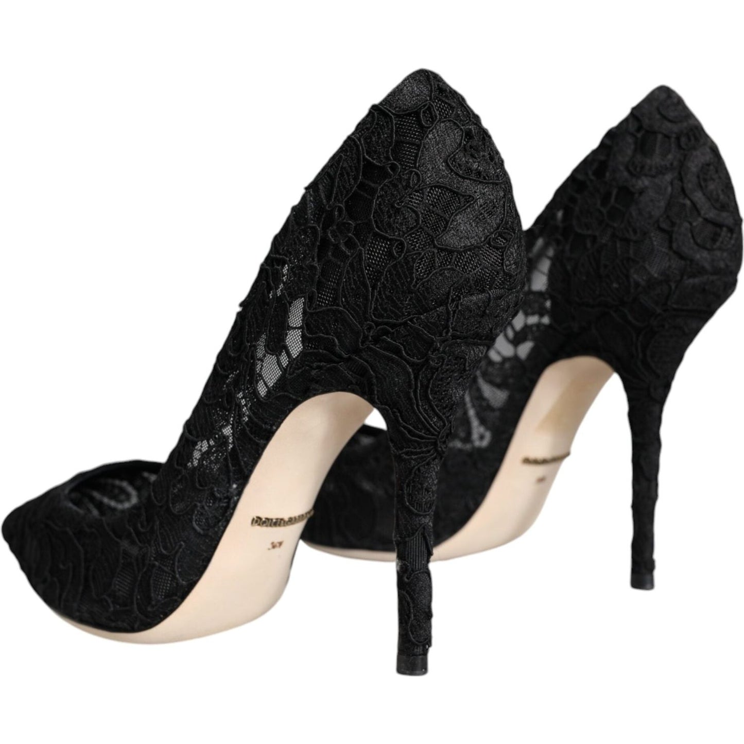 Dolce & Gabbana Black Taormina Lace Bellucci Pumps Shoes Dolce & Gabbana