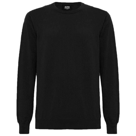 Alpha Studio Black Wool Vergine Sweater Alpha Studio