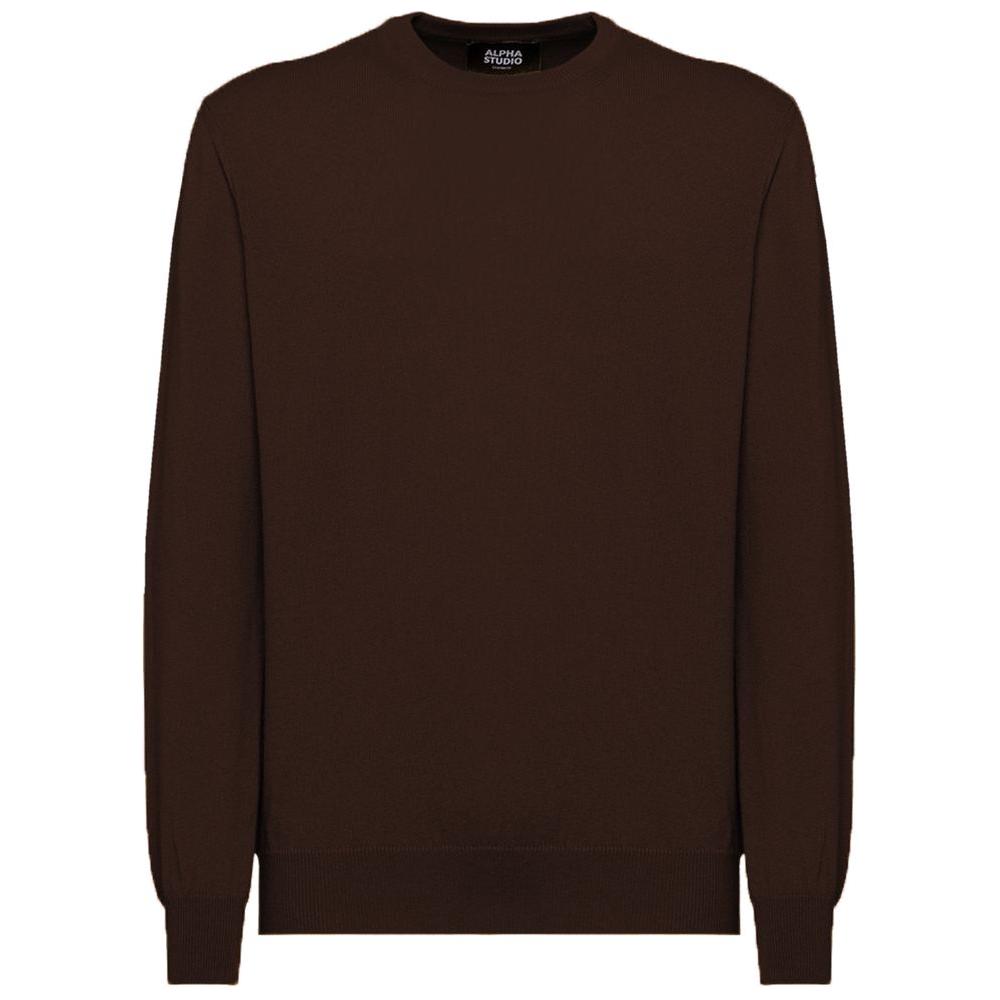 Alpha Studio Brown Wool Vergine Sweater Alpha Studio