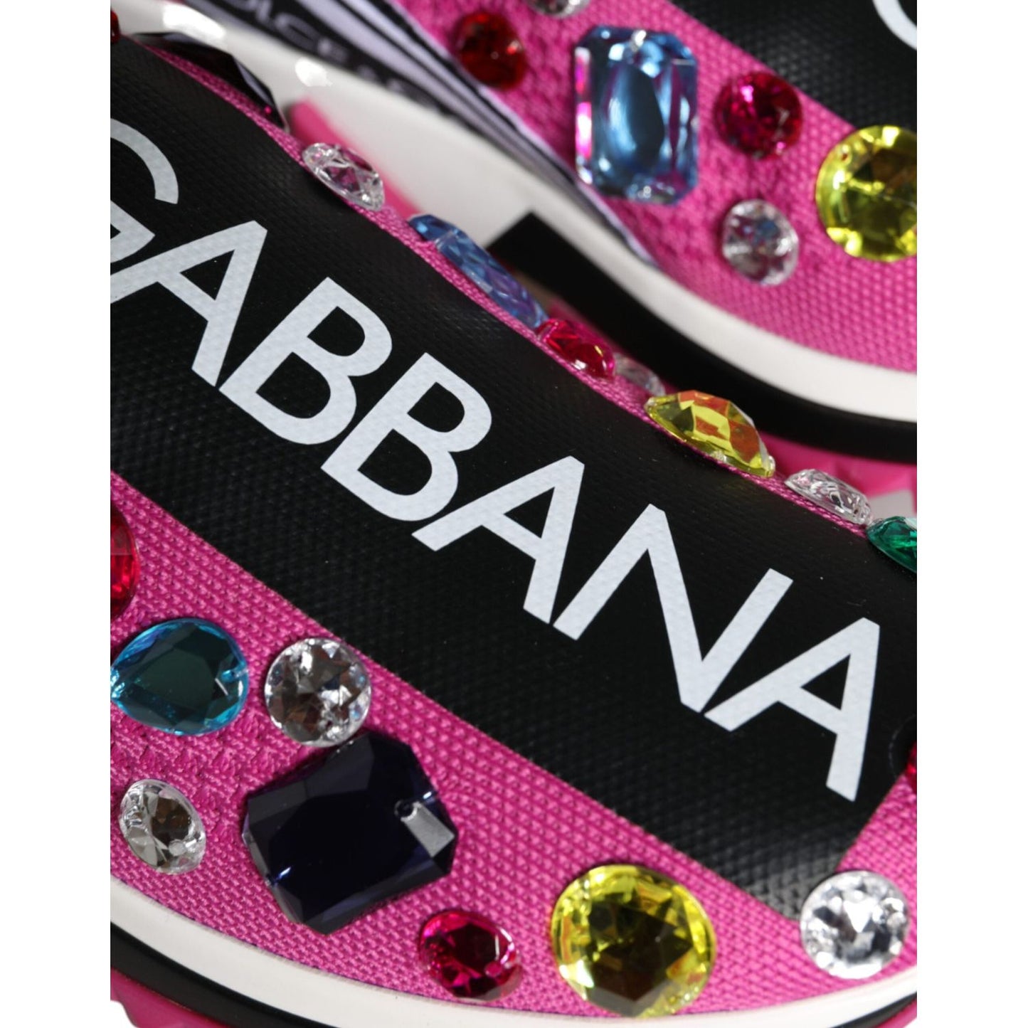 Dolce & Gabbana Pink Sorrento Crystals Low Top Sneakers Dolce & Gabbana