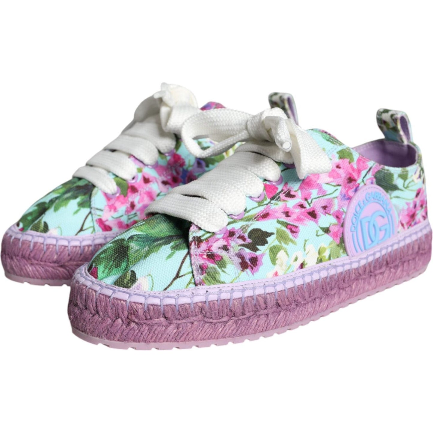 Dolce & Gabbana Multicolor Canvas Floral Espadrilles Sneakers Shoes Dolce & Gabbana