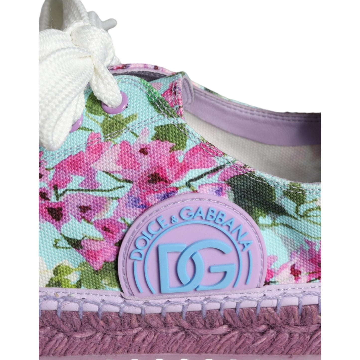 Dolce & Gabbana Multicolor Canvas Floral Espadrilles Sneakers Shoes Dolce & Gabbana