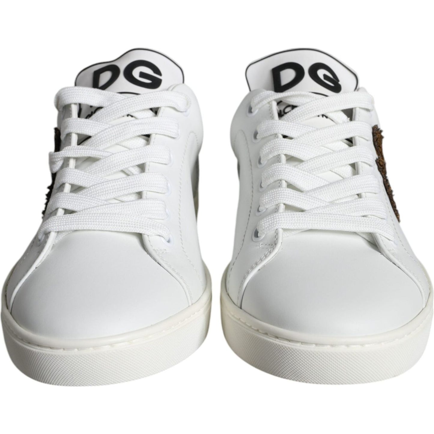 Dolce & Gabbana White Portofino Sacred Heart Sneakers Shoes Dolce & Gabbana