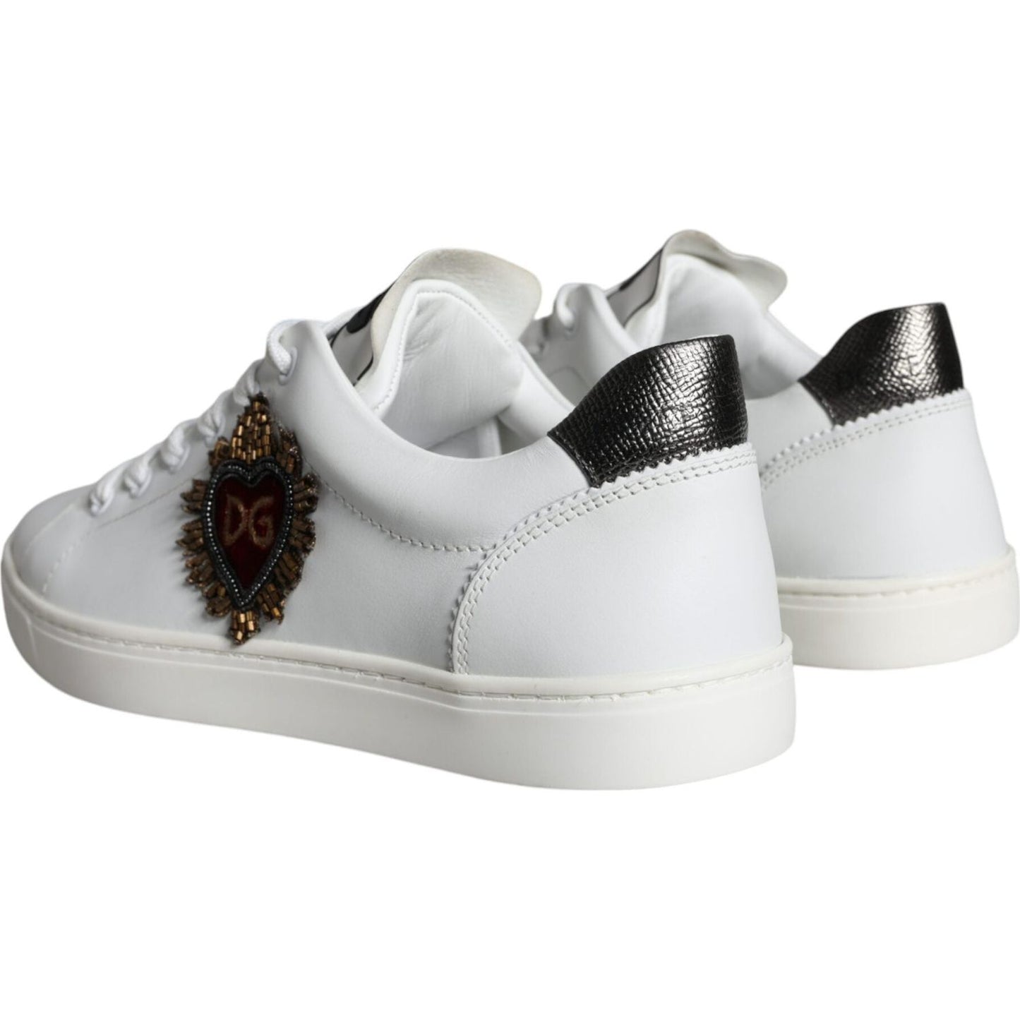 Dolce & Gabbana White Portofino Sacred Heart Sneakers Shoes Dolce & Gabbana