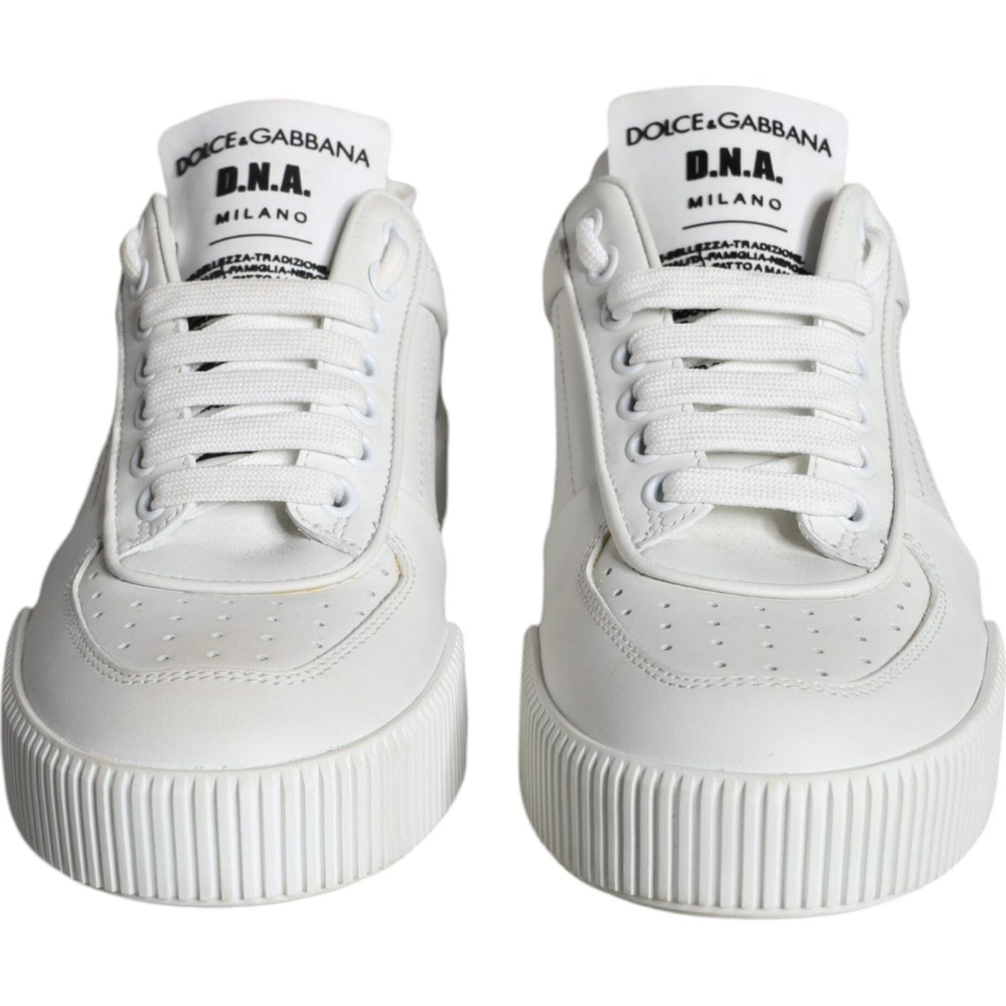 Dolce & Gabbana White Calfskin Leather Miami Low Top Sneakers Shoes Dolce & Gabbana