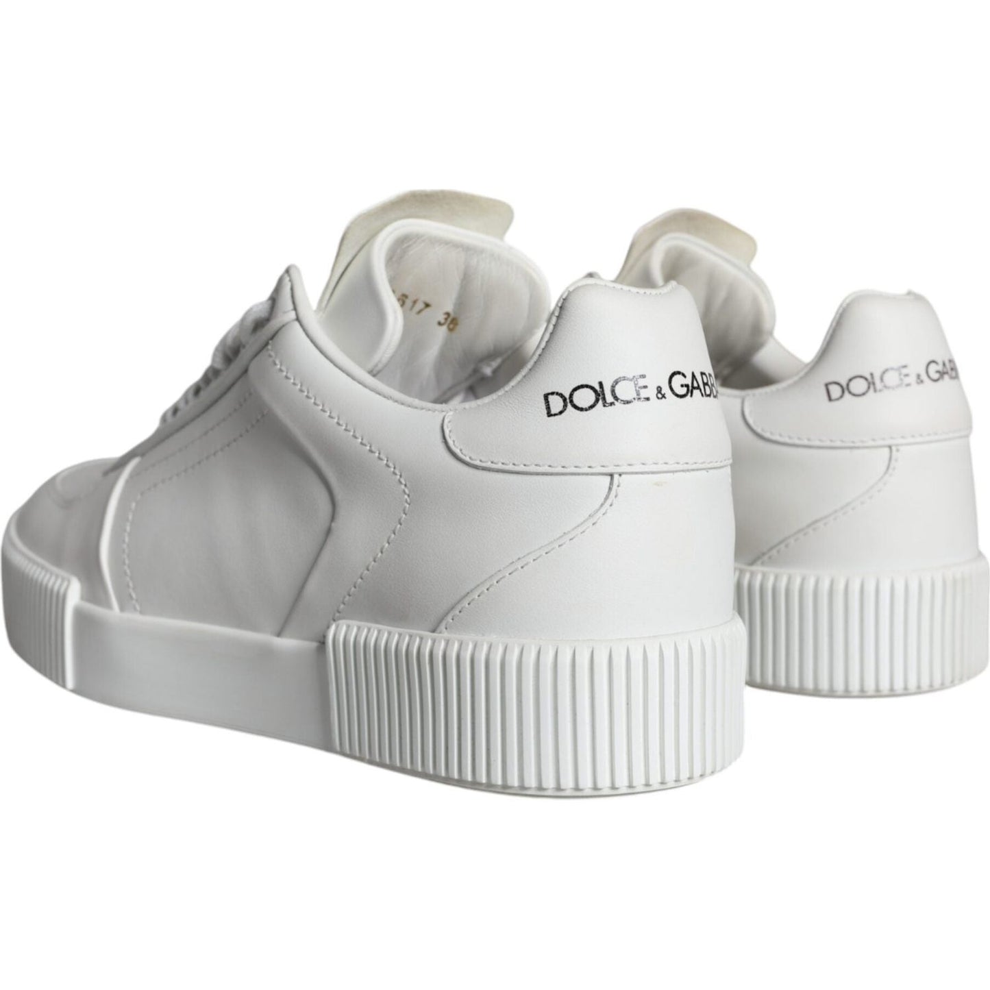 Dolce & Gabbana White Calfskin Leather Miami Low Top Sneakers Shoes Dolce & Gabbana