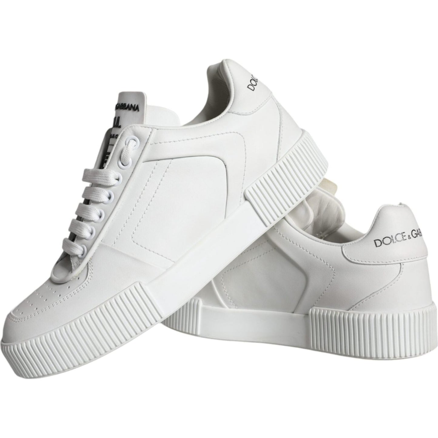 Dolce & Gabbana White Calfskin Leather Miami Low Top Sneakers Shoes Dolce & Gabbana