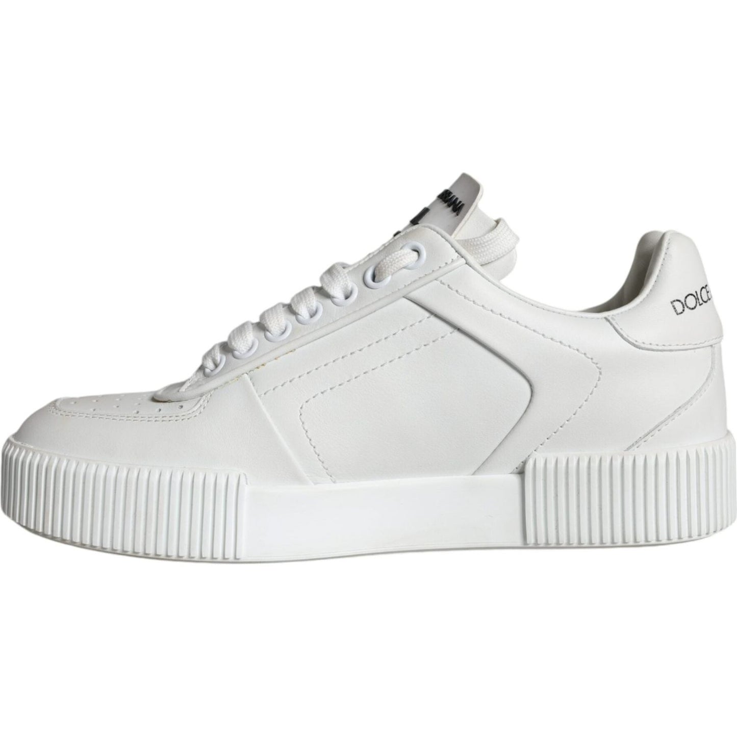 Dolce & Gabbana White Calfskin Leather Miami Low Top Sneakers Shoes Dolce & Gabbana