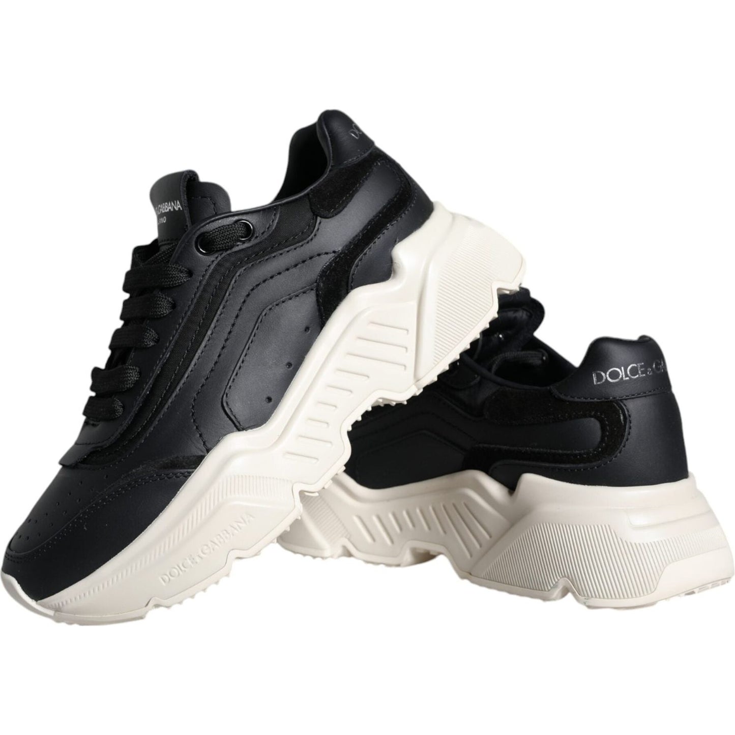 Dolce & Gabbana Black White DAYMASTER Leather Sneakers Shoes Dolce & Gabbana