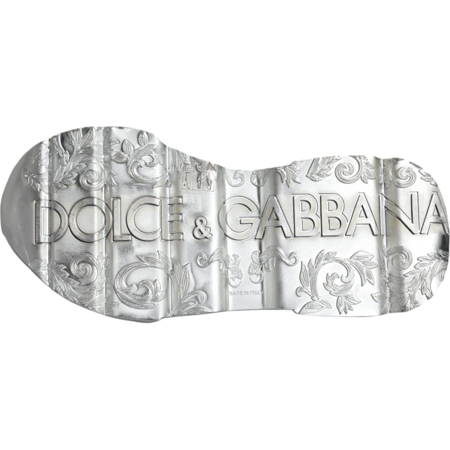 Dolce & Gabbana White Silver Daymaster Leather Sneakers Shoes Dolce & Gabbana