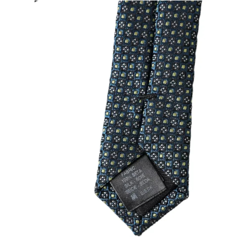 Dolce & Gabbana Green Patterned 100% Silk Adjustable Men Tie Dolce & Gabbana