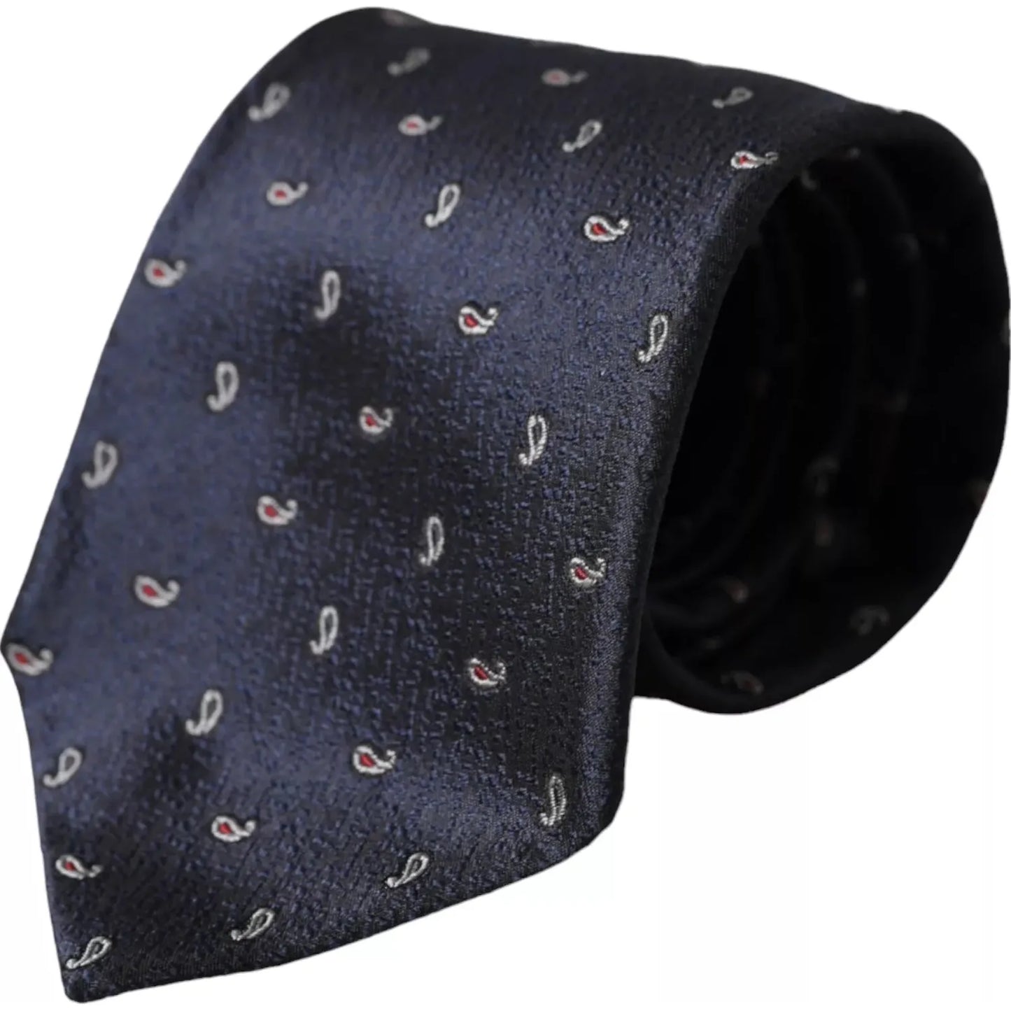 Dolce & Gabbana Dark Blue Fantasy 100% Silk Adjustable Men Tie Dolce & Gabbana