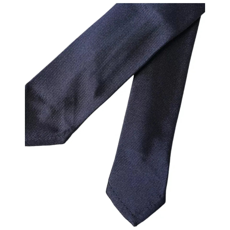 Dolce & Gabbana Dark Blue Silk Skinny Adjustable Tie Dolce & Gabbana