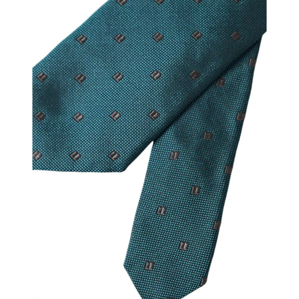 Dolce & Gabbana Green Patterned Silk Adjustable Men Tie Dolce & Gabbana