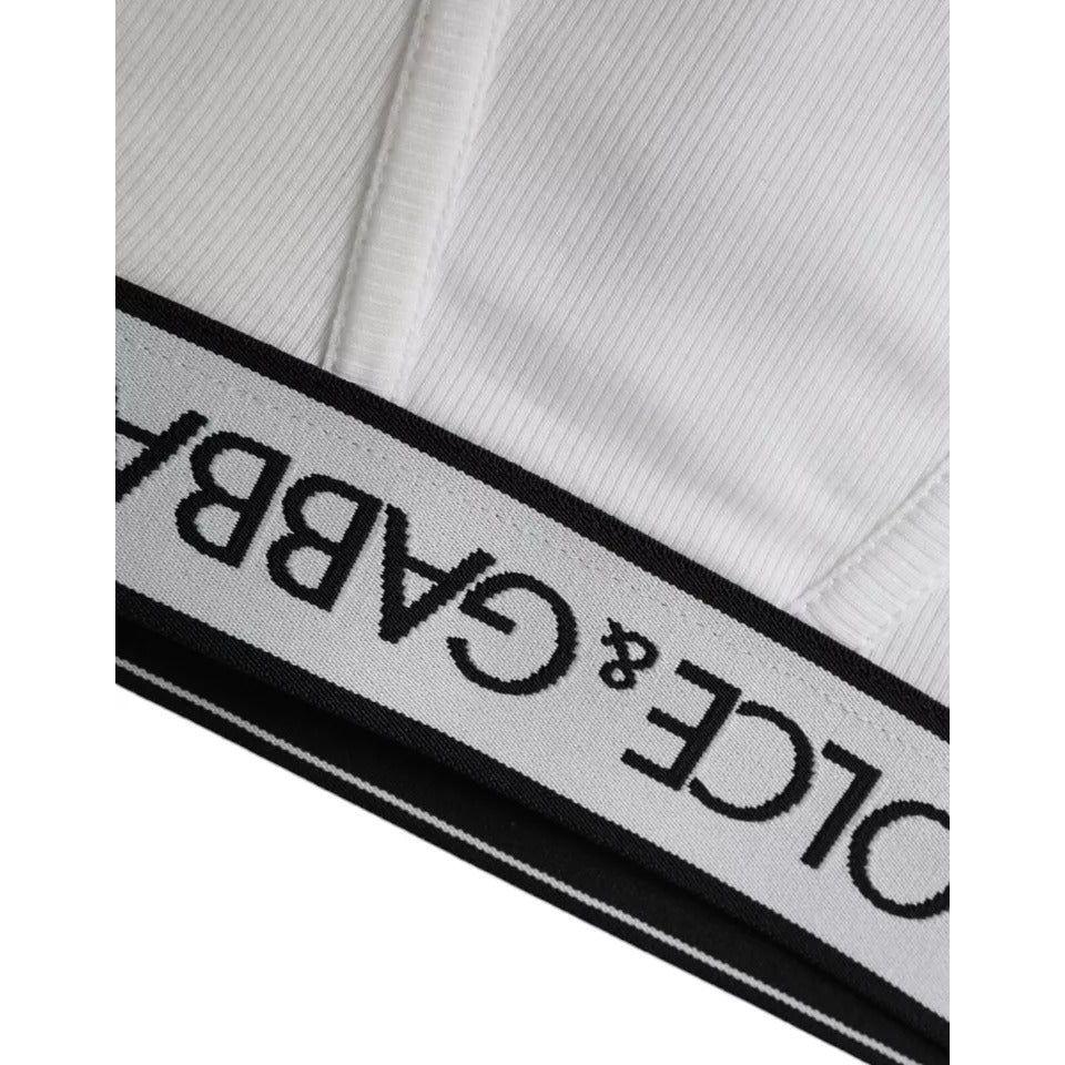 Dolce & Gabbana White Cotton Stretch Branded Logo Underwear