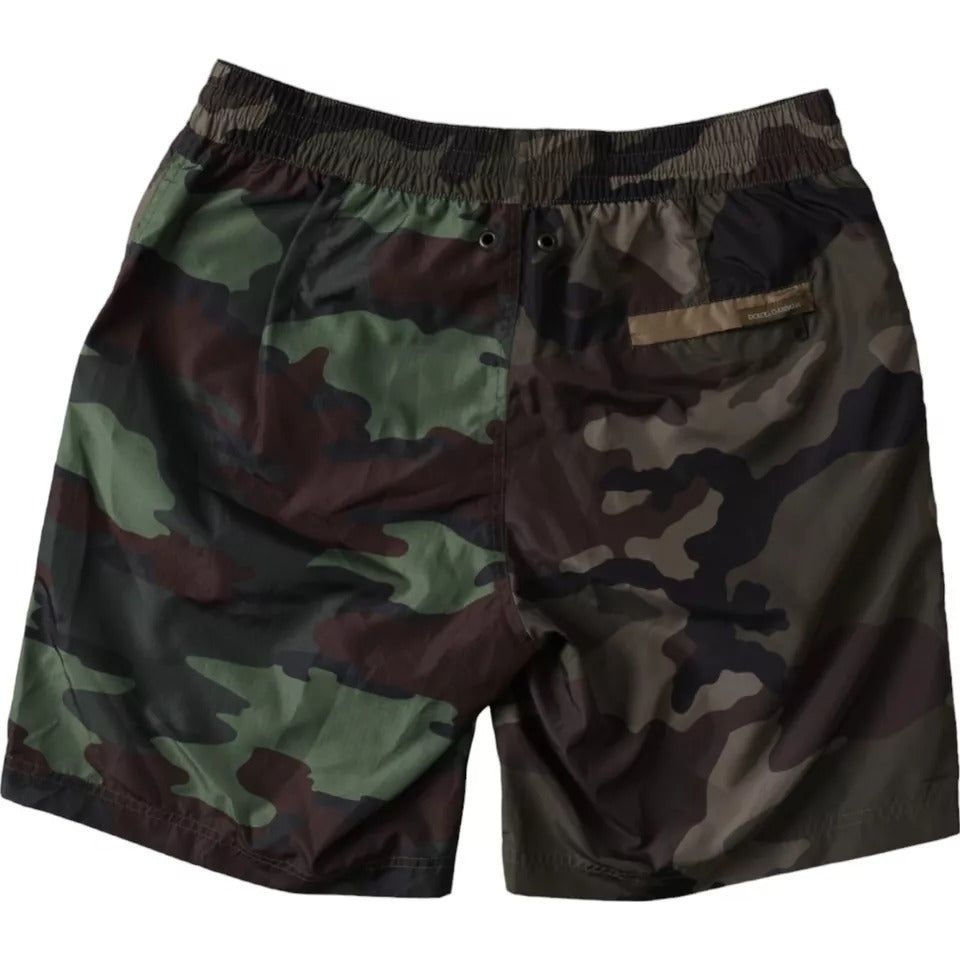 Dolce & Gabbana Multicolor Camouflage Patchwork Beachwear Shorts Swimwear Dolce & Gabbana