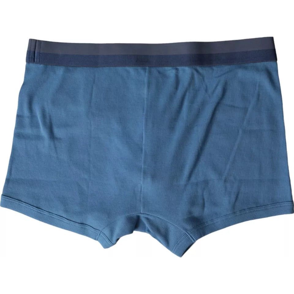 Dolce & Gabbana Blue Cotton Blend Regular Boxer Shorts Underwear Dolce & Gabbana