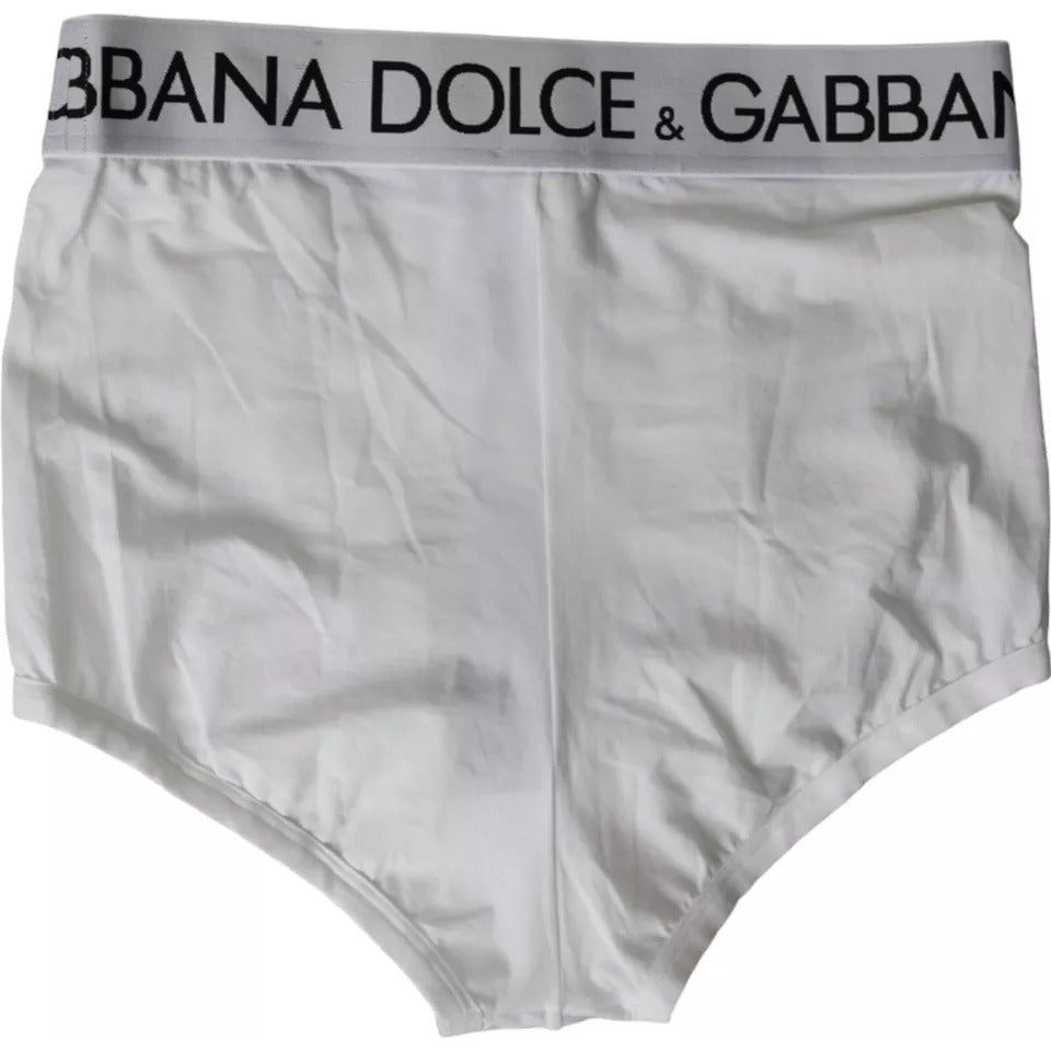 Dolce & Gabbana White Logo Cotton Stretch Brando Slip Underwear Dolce & Gabbana