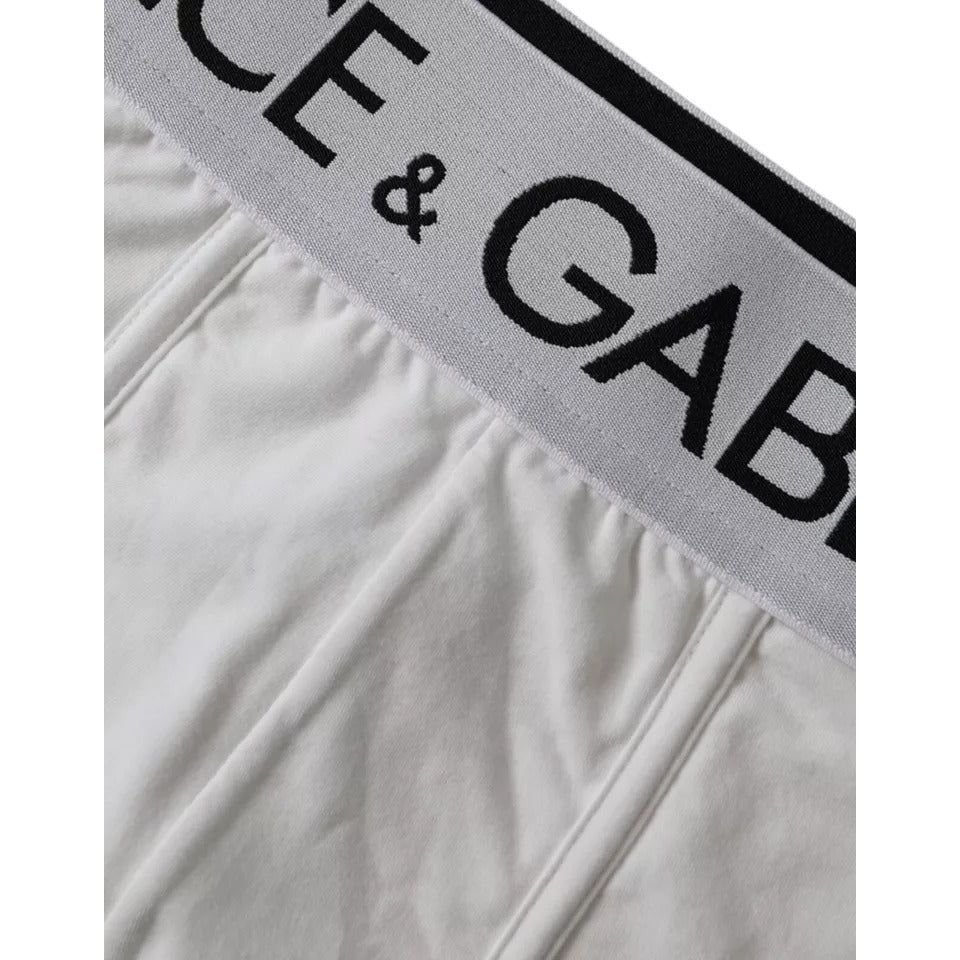 Dolce & Gabbana White Logo Cotton Stretch Brando Slip Underwear Dolce & Gabbana