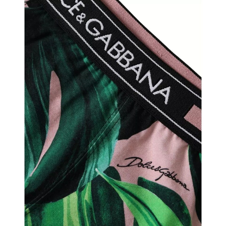 Dolce & Gabbana Multicolor Leaf Print Regular Boxer Underwear Dolce & Gabbana