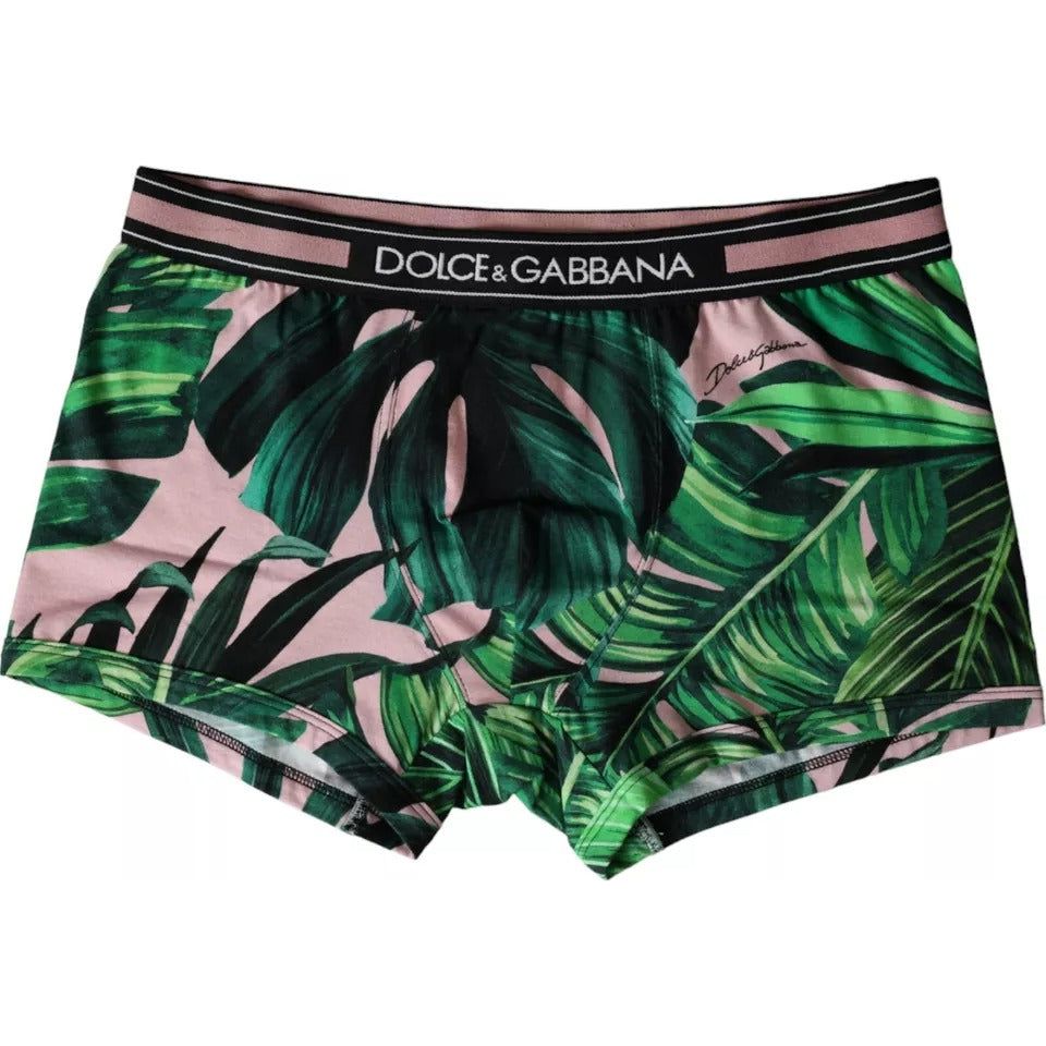 Dolce & Gabbana Multicolor Leaf Print Regular Boxer Underwear Dolce & Gabbana