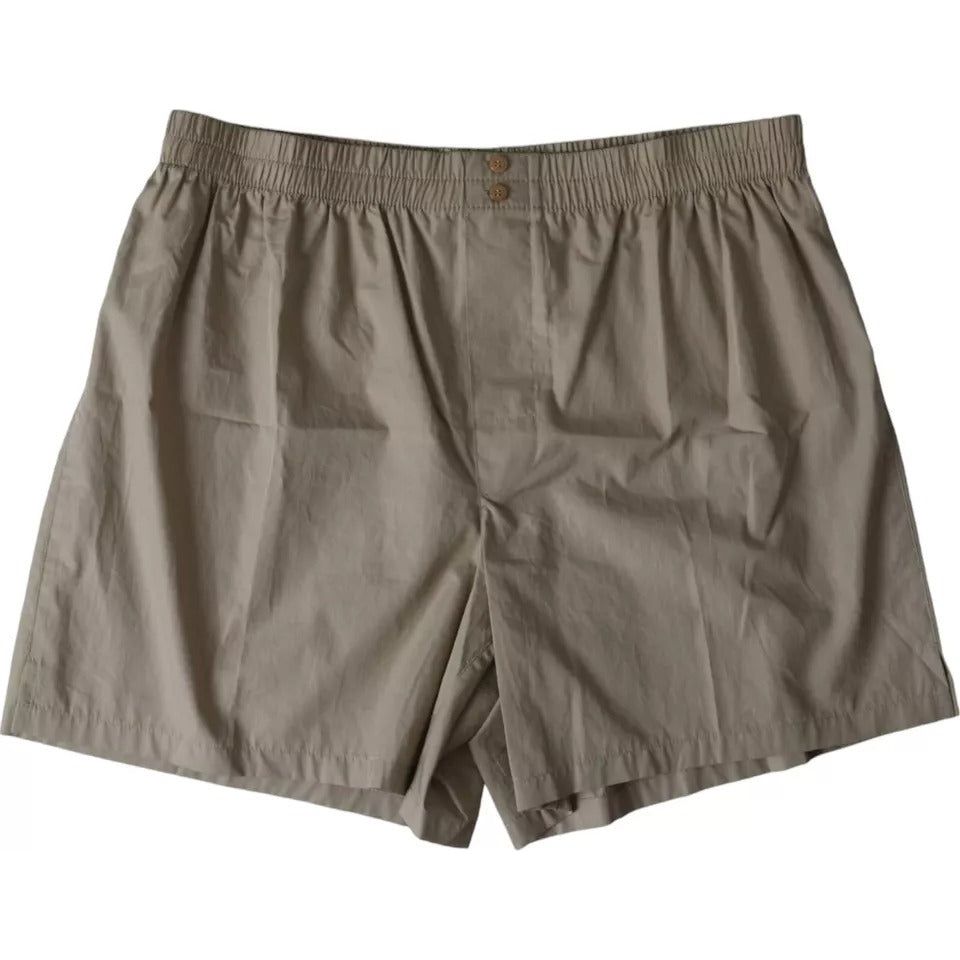 Dolce & Gabbana Brown Cotton Regular Boxer Shorts Underwear Dolce & Gabbana